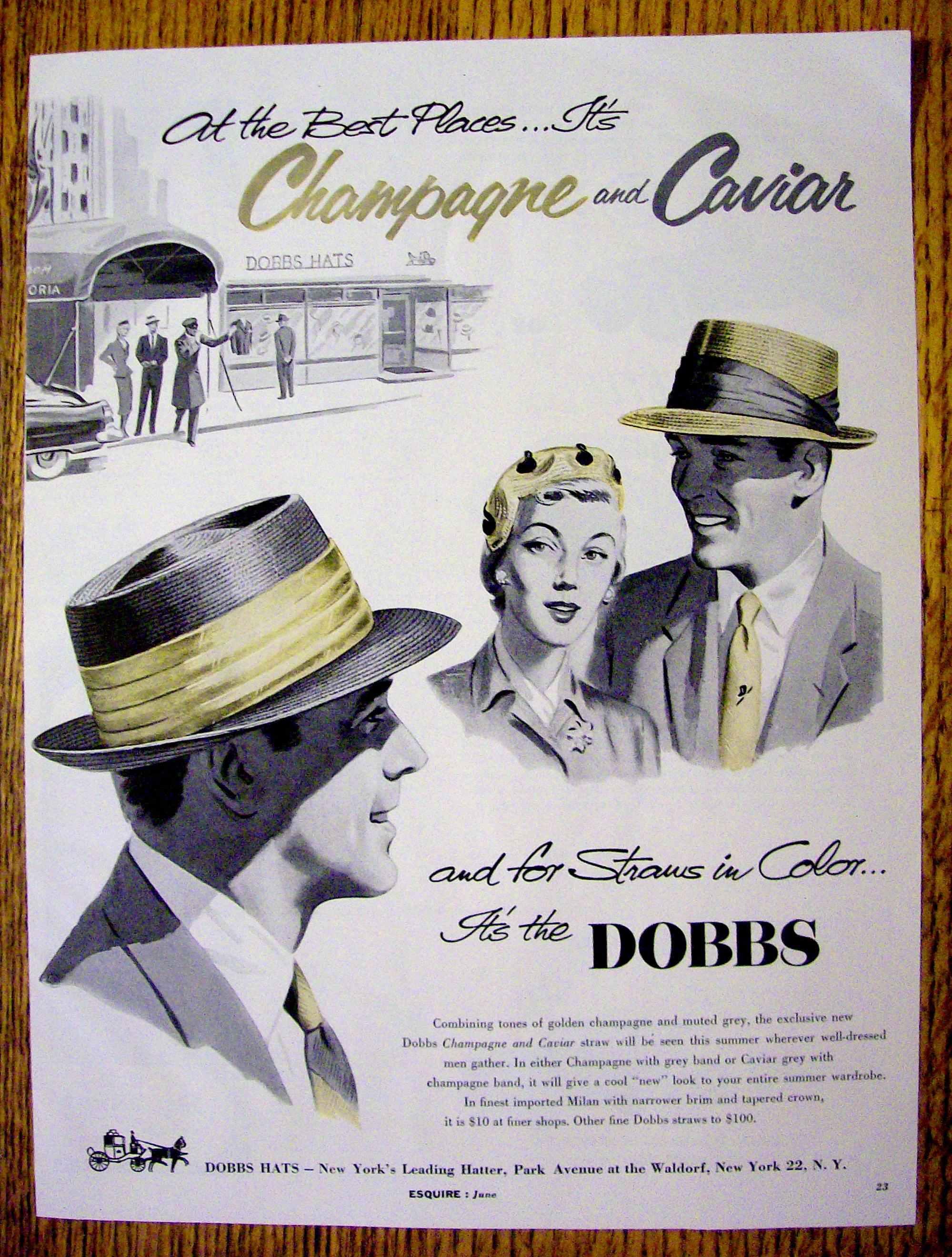 1954 Dobbs Hats with Champagne & Caviar