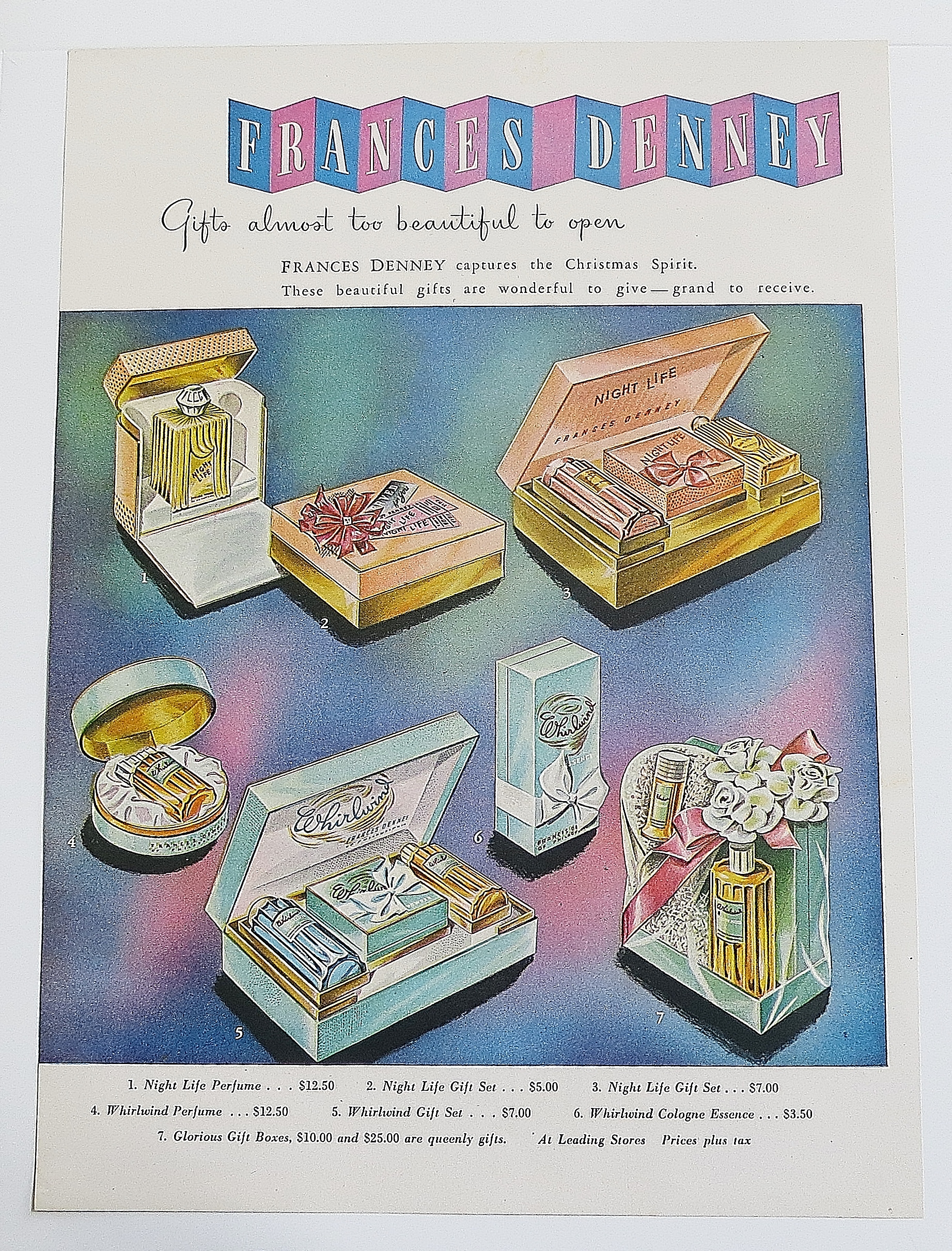 1946 Frances Denney With Different Perfumes