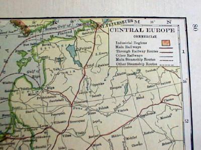 1904 Map Europe And Central Europe Antique
