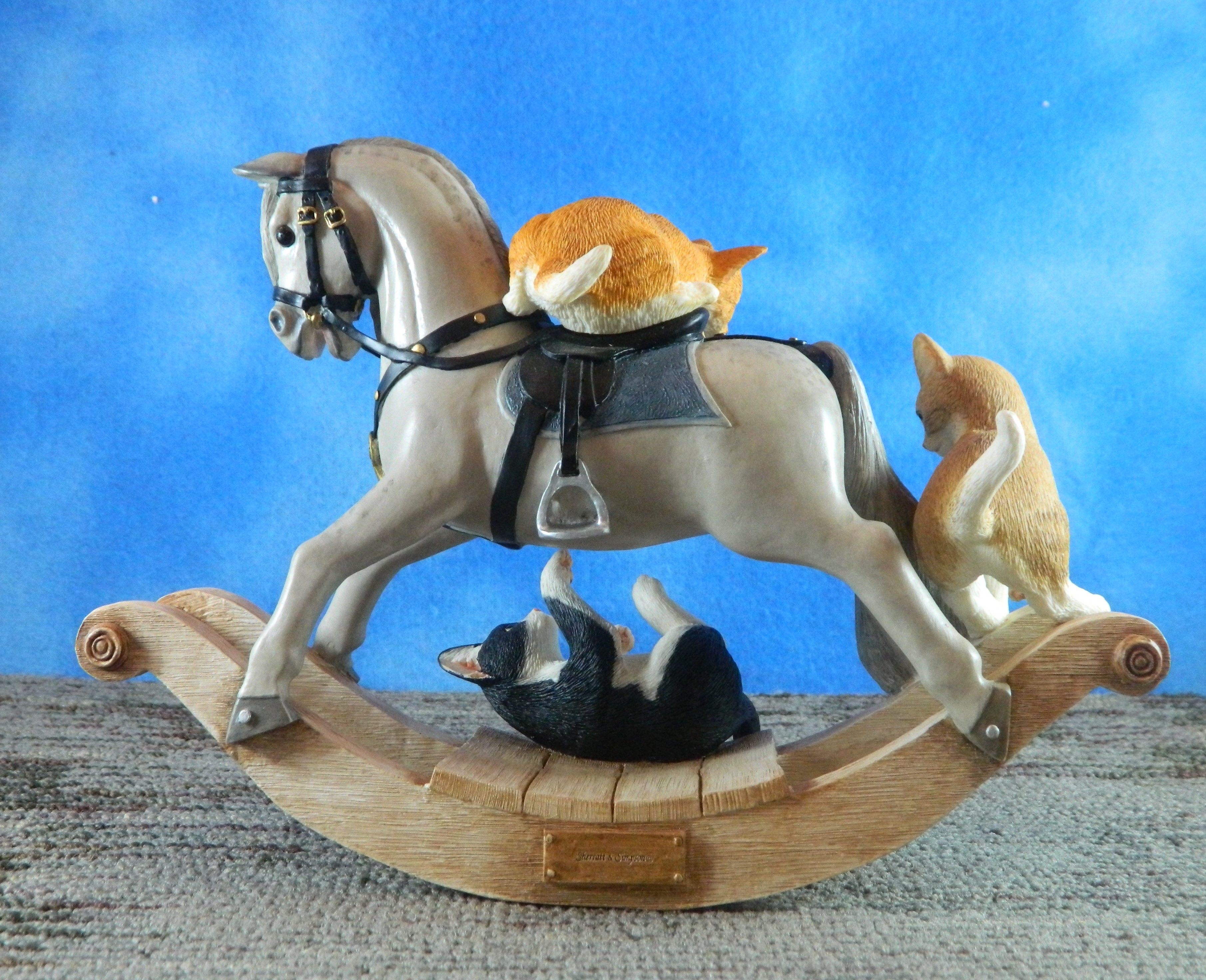 Sherratt & Simpson Kittens Playing on a Rocking Horse