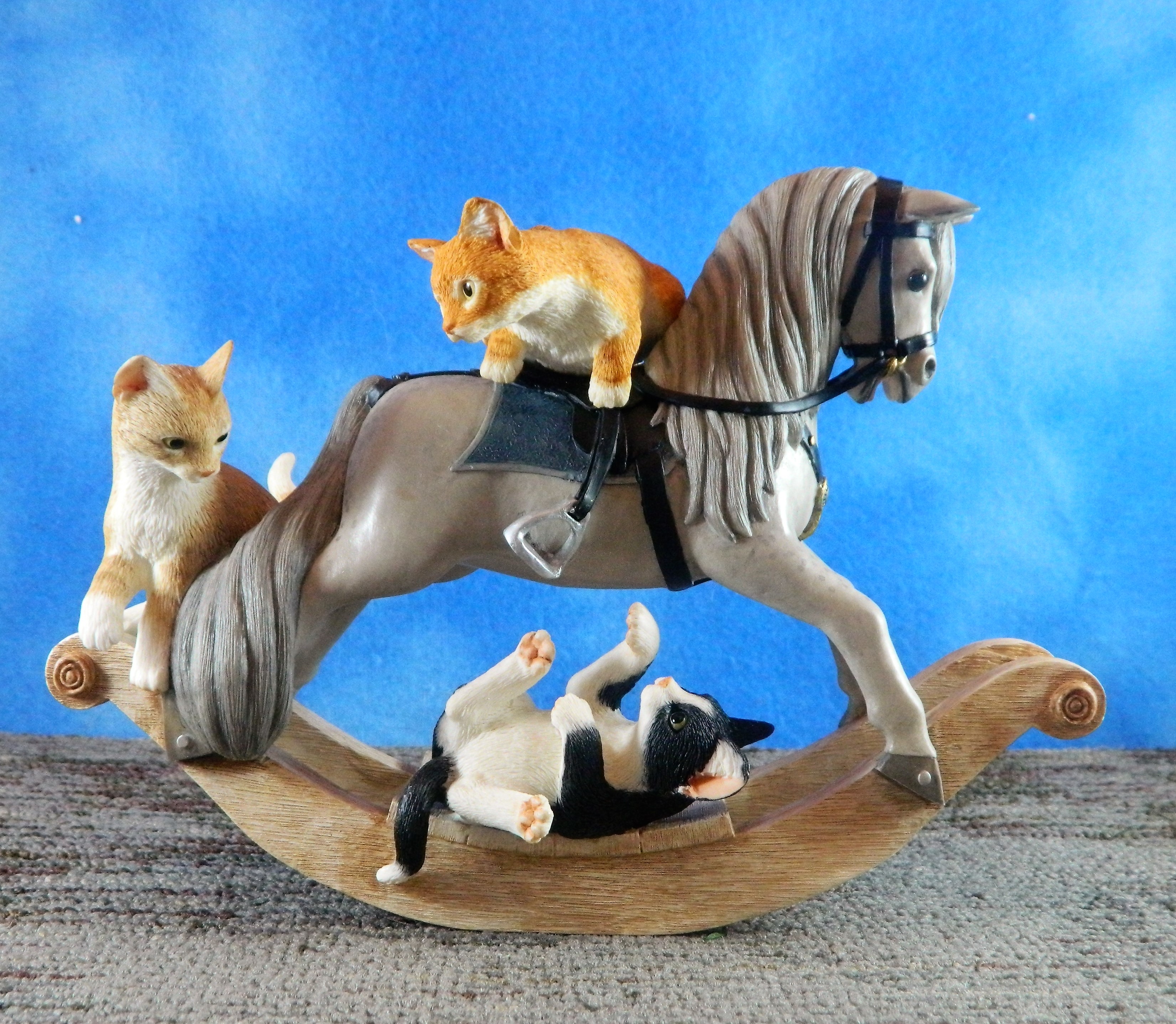 Sherratt & Simpson Kittens Playing on a Rocking Horse
