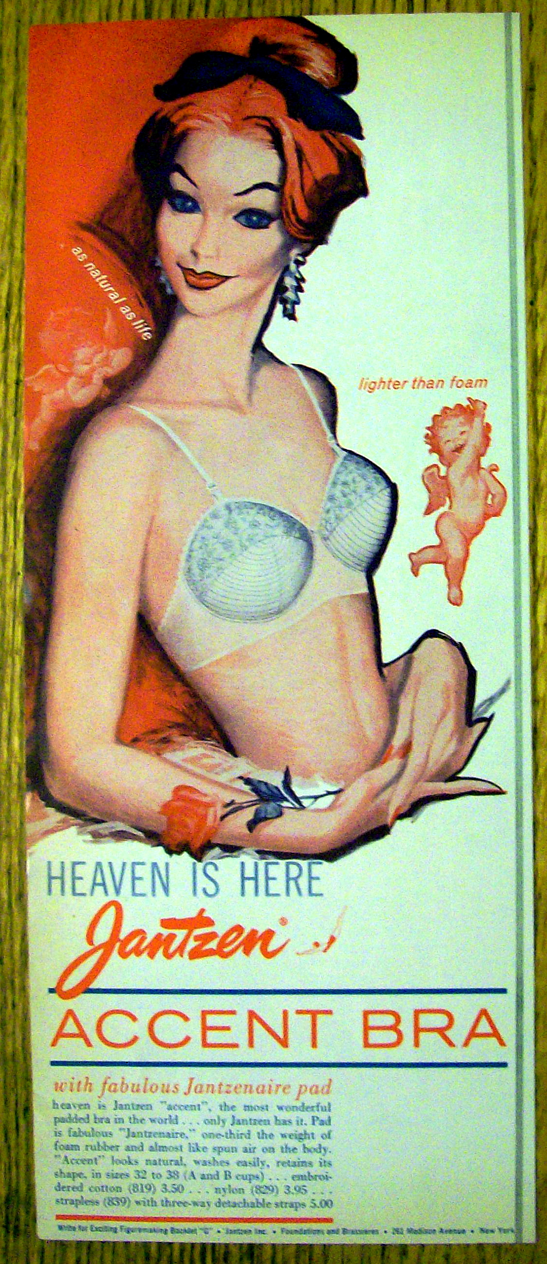 1960 Jantzen Accent Bra with Woman Smiling In Bra