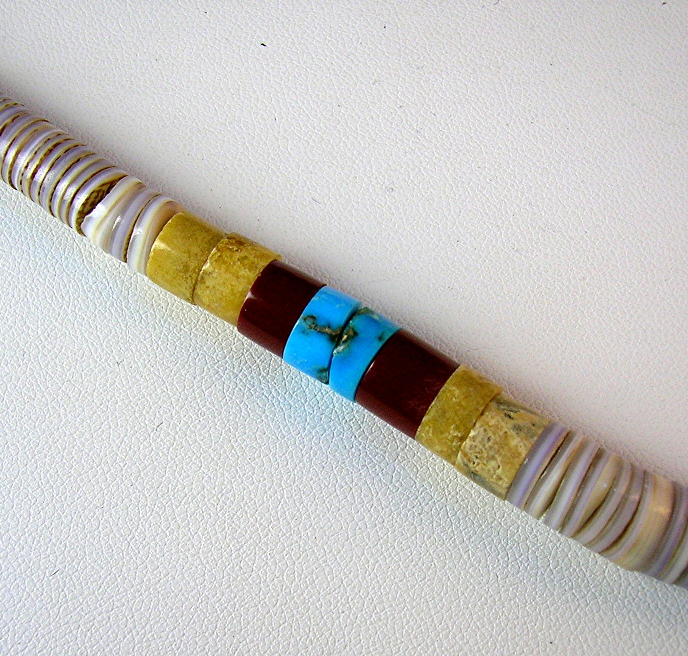 Native American Turquoise Melon Shell Necklace