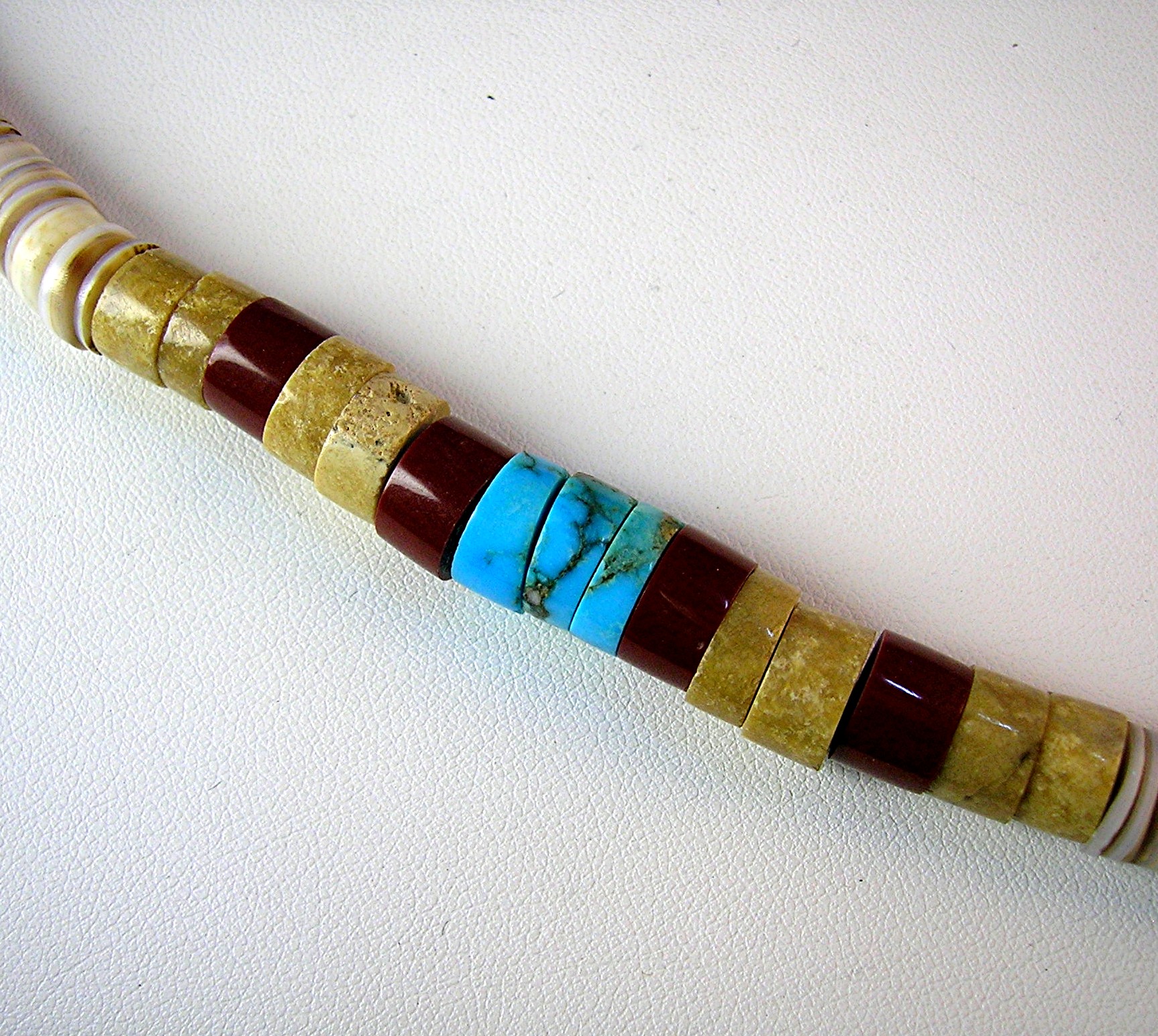 Native American Turquoise Melon Shell Necklace