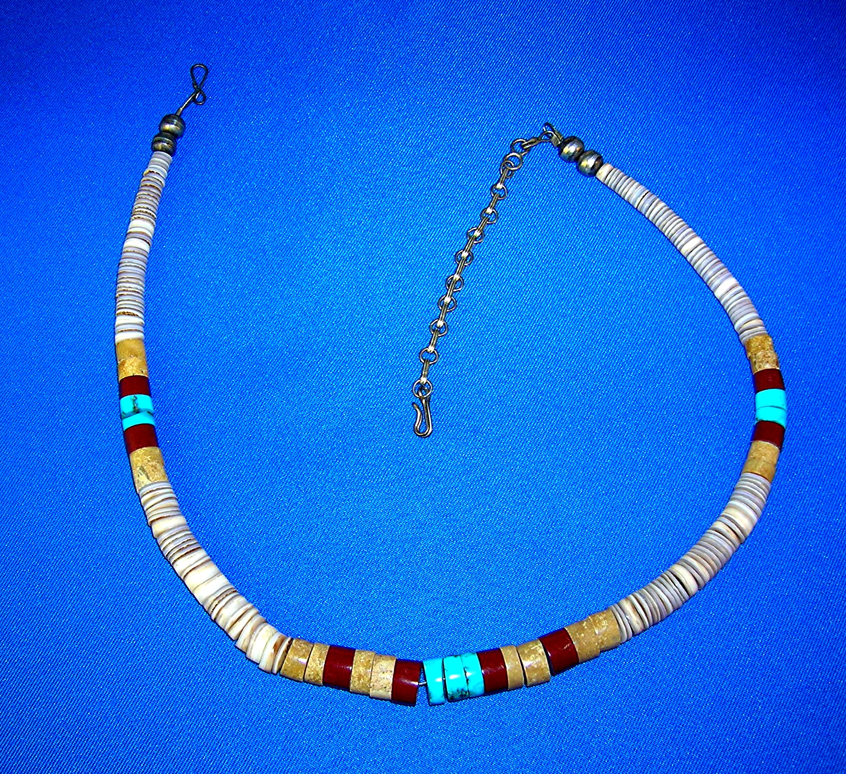 Native American Turquoise Melon Shell Necklace
