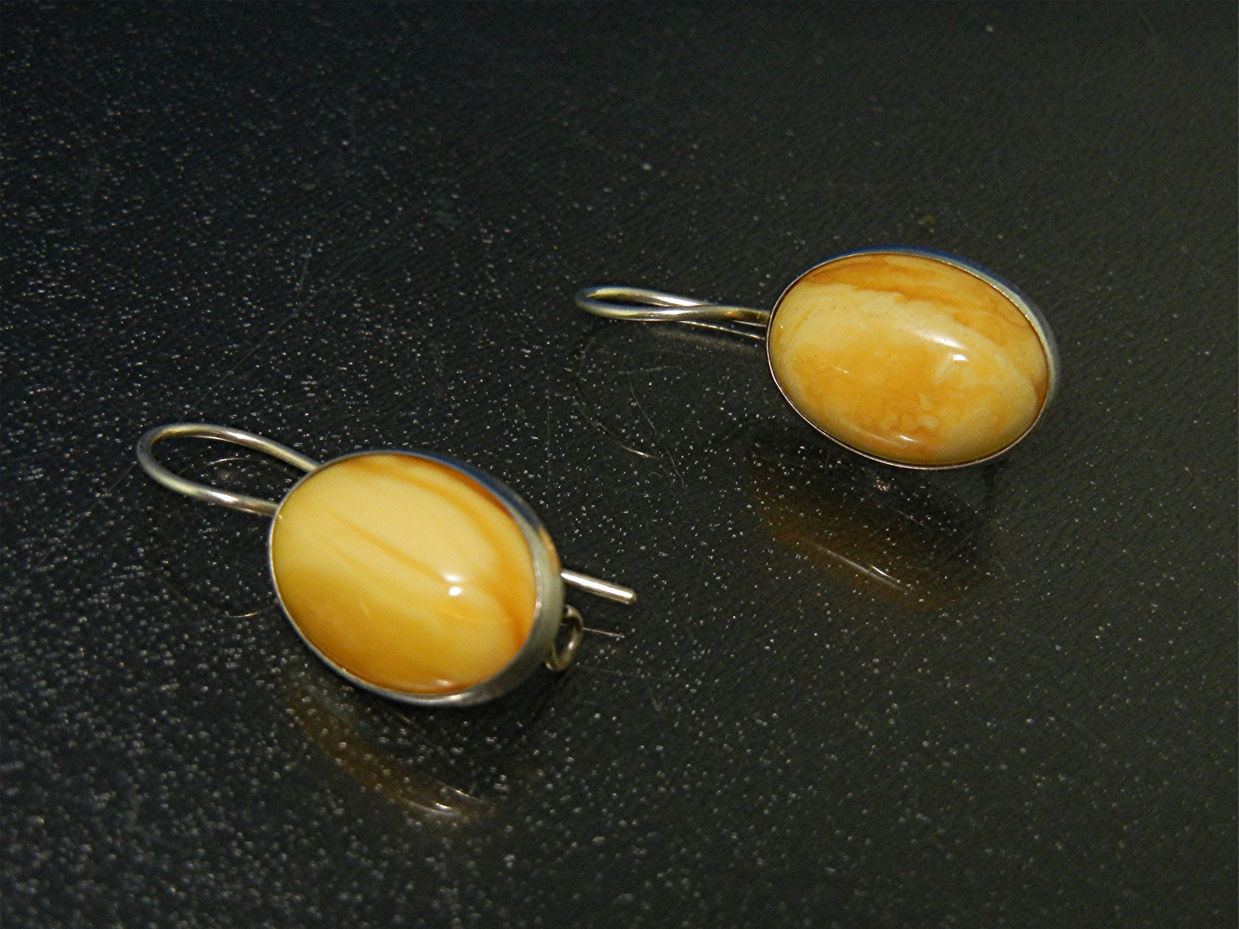 Butterscotch Amber Sterling Silver Pierced Earrings