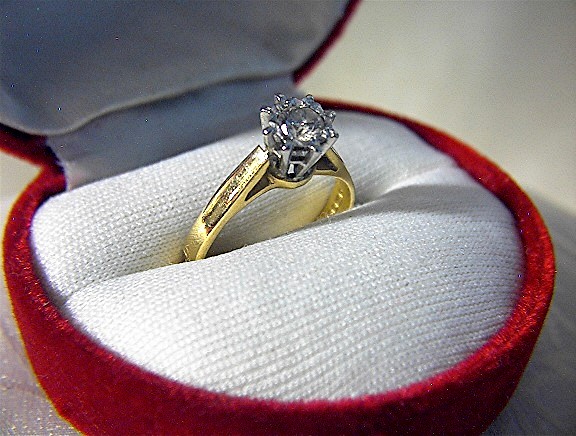 Ring  18K Diamond Solitaire 40pt English Hallmarks