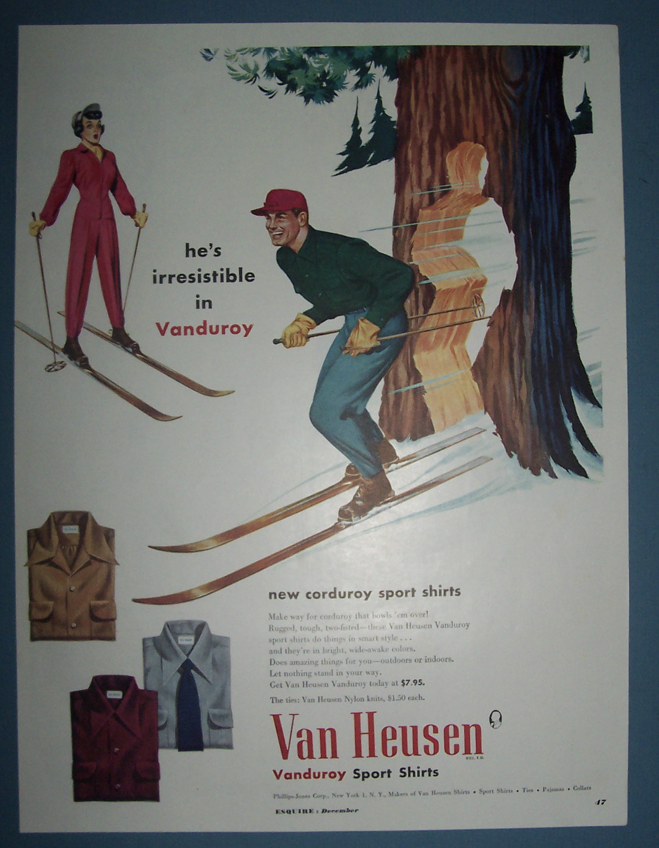 Vintage Ad: 1950 Van Heusen Corduroy Shirts