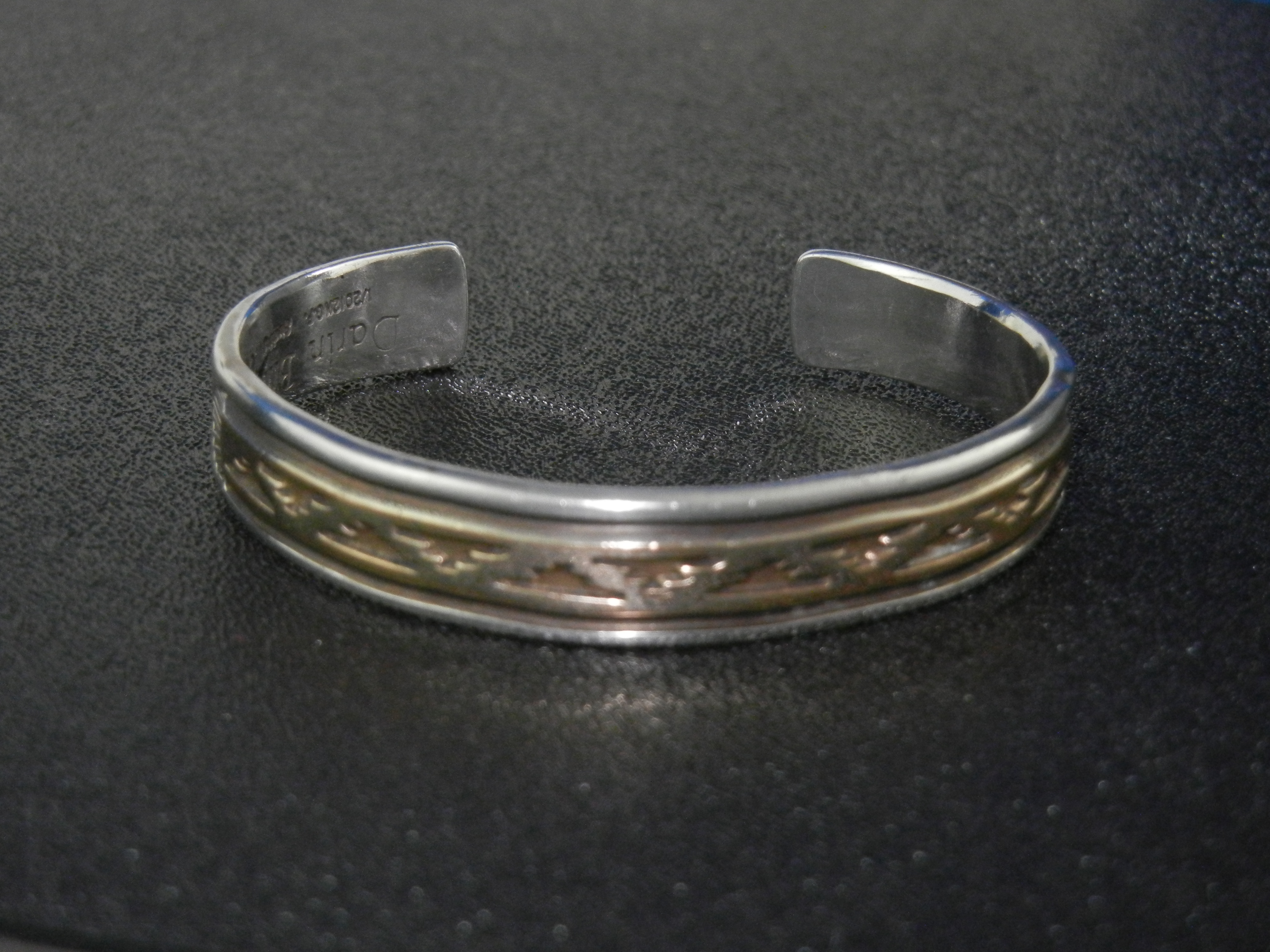 Darin Bill Navajo Sterling Silver 1/20 Gold Fill Brace