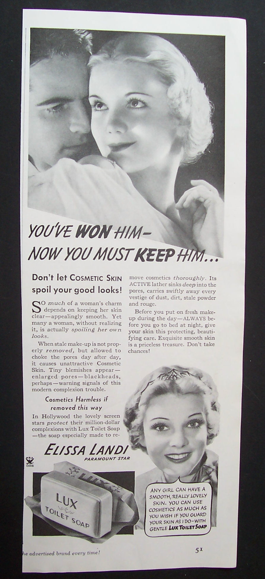 1935 Lux Toilet Soap with Elissa Landi