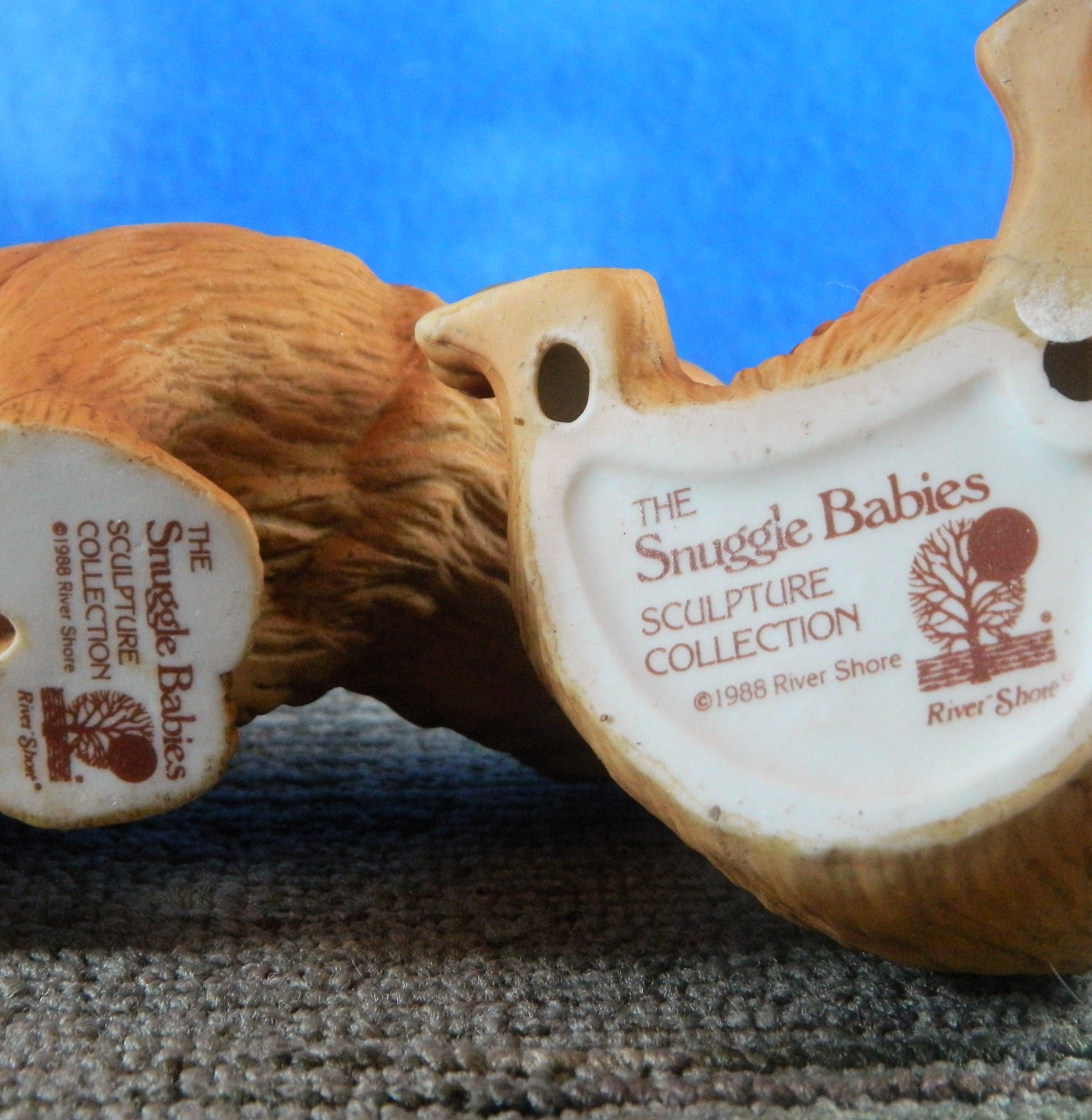 1988 River Shore Porcelain Snuggle Babies Bear Cubs