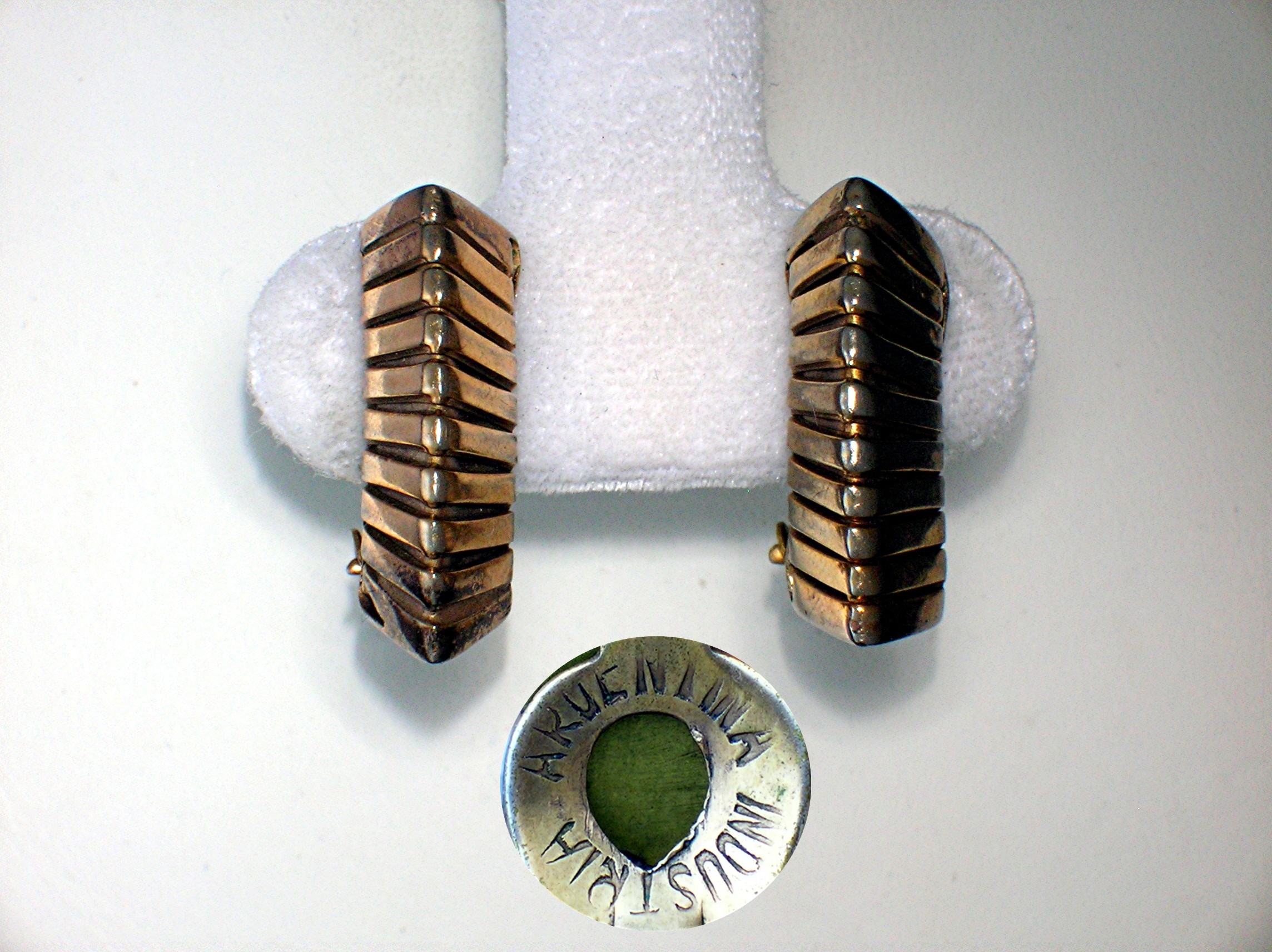 Beautiful Goldtone Clip Argentina Earrings