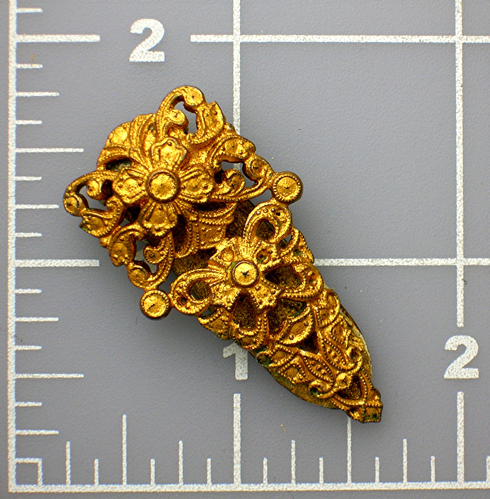 Dress Clip Vintage Goldtone Flowers