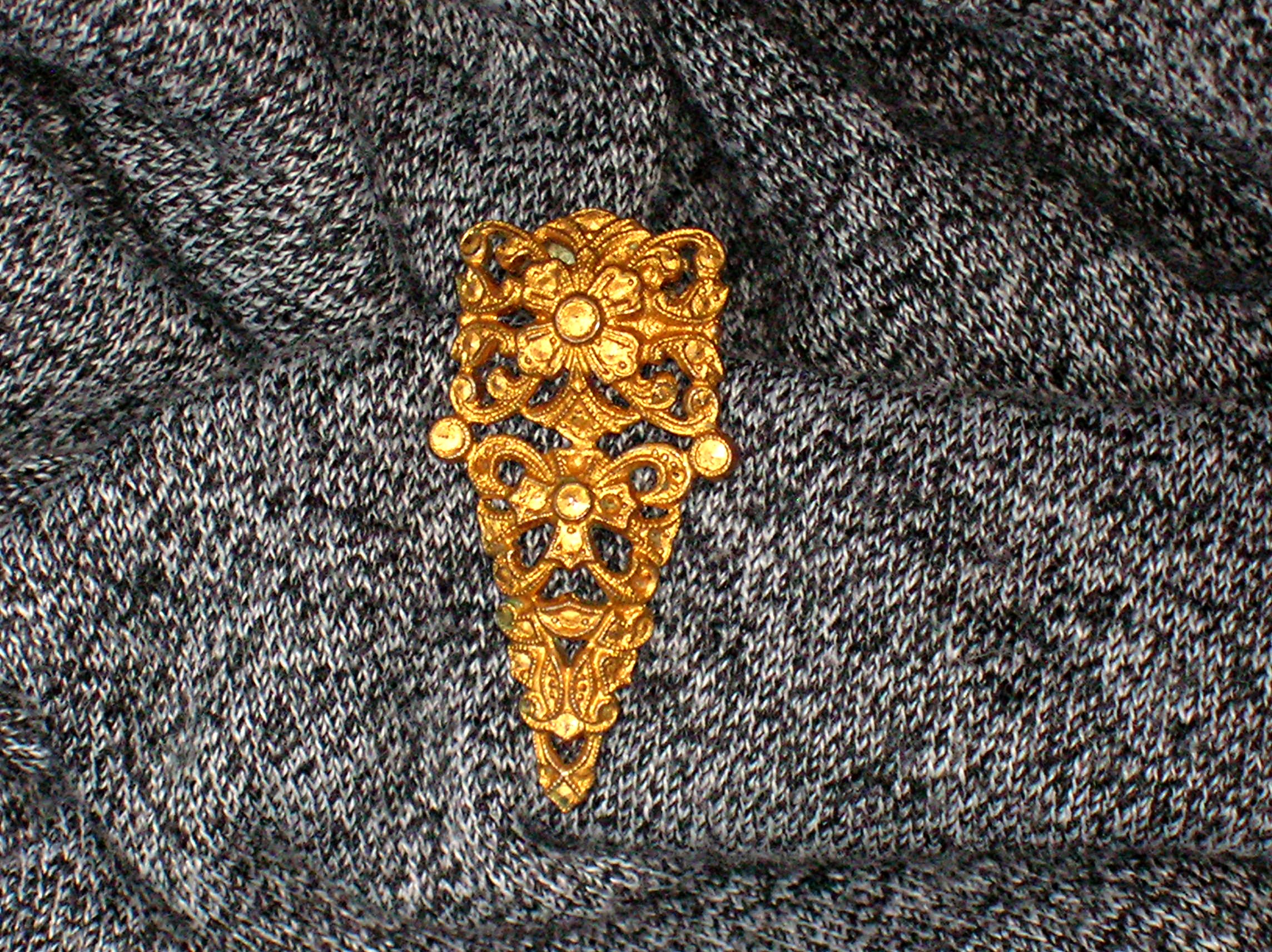Dress Clip Vintage Goldtone Flowers