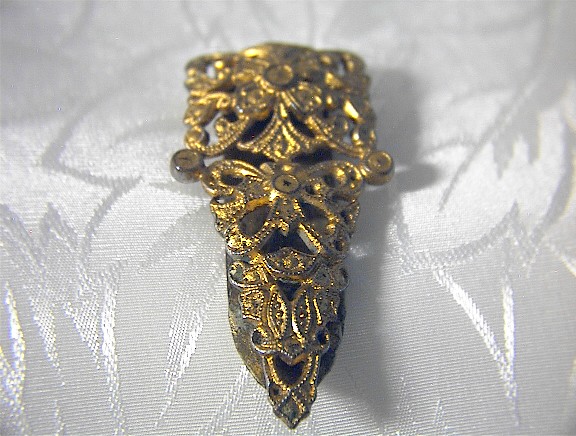 Dress Clip Vintage Goldtone Flowers