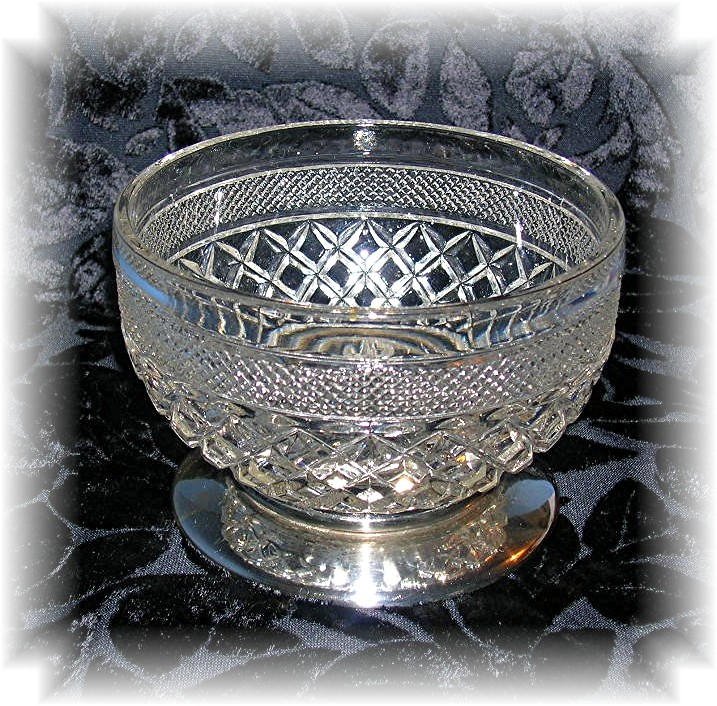 Pressed Glass Bowl With Silver Plate Base