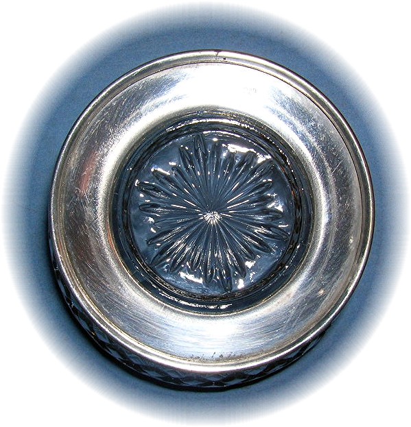 Pressed Glass Bowl With Silver Plate Base
