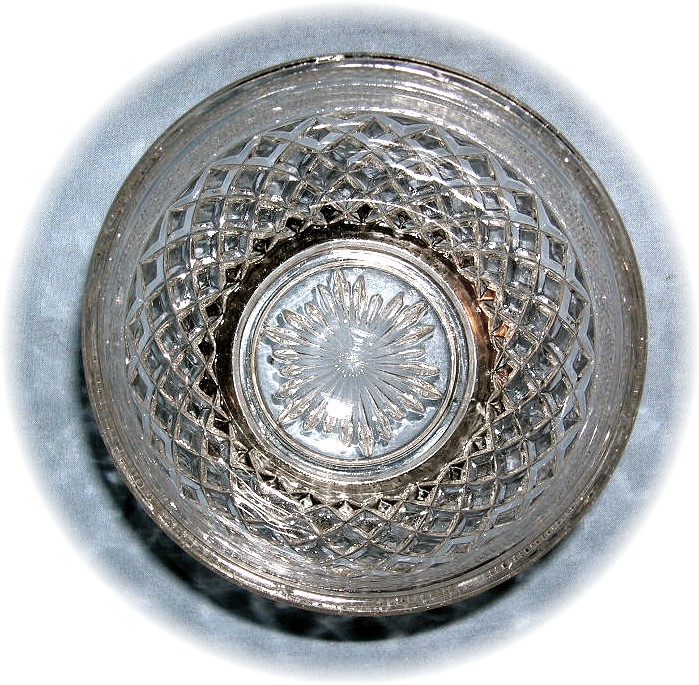 Pressed Glass Bowl With Silver Plate Base