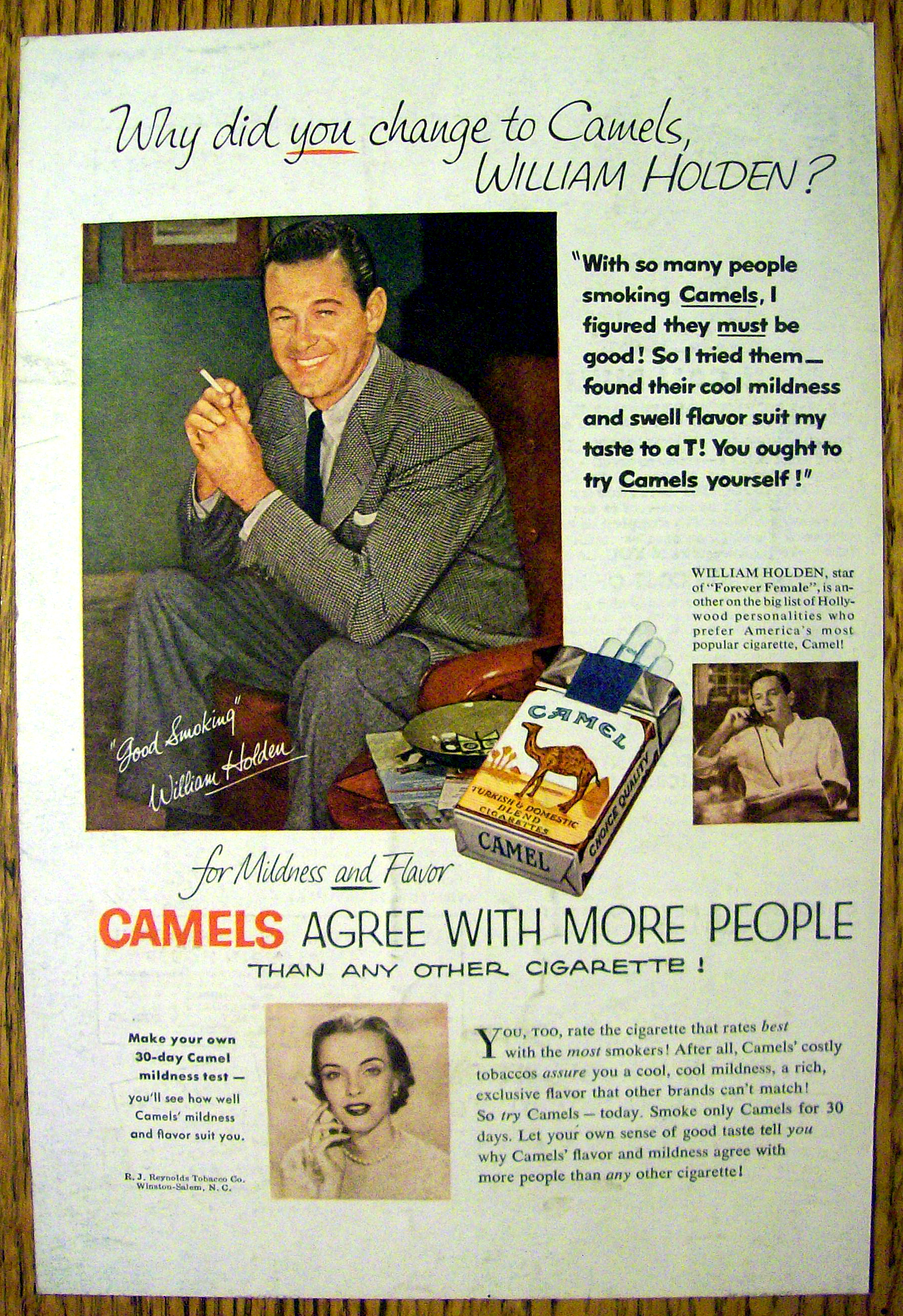 1954 Camel Cigarettes with William Holden