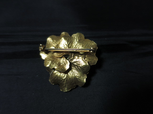 Vintage Sandor Pansy Flower Brooch Pin signed 2065959 Sandor