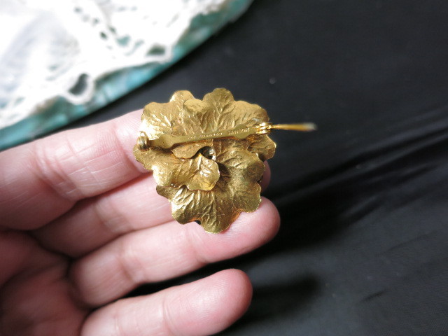 Vintage Sandor Pansy Flower Brooch Pin signed 2065959 Sandor