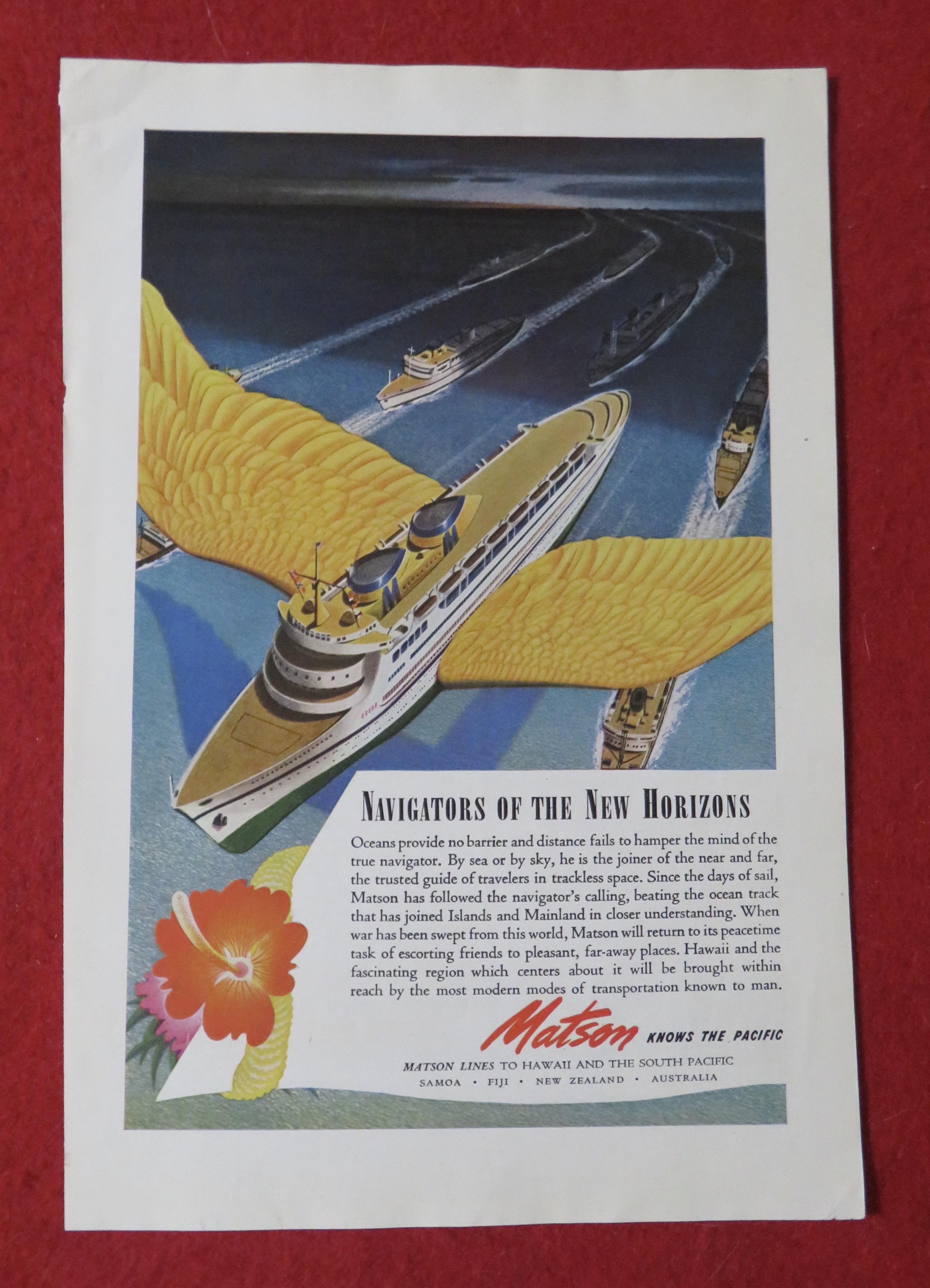 1944 Matson Lines To Hawaii with New Horizons