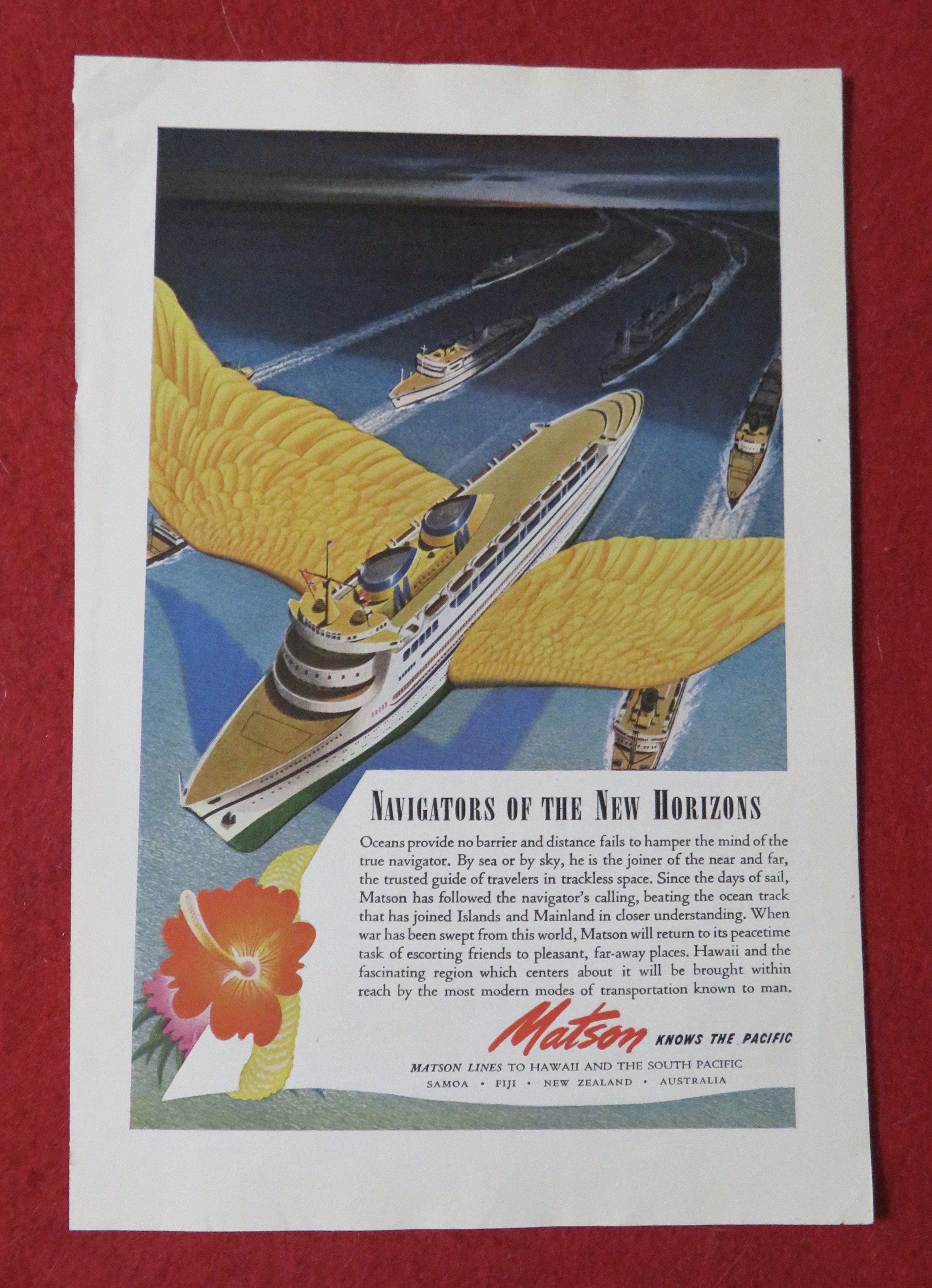1944 Matson Lines To Hawaii with New Horizons