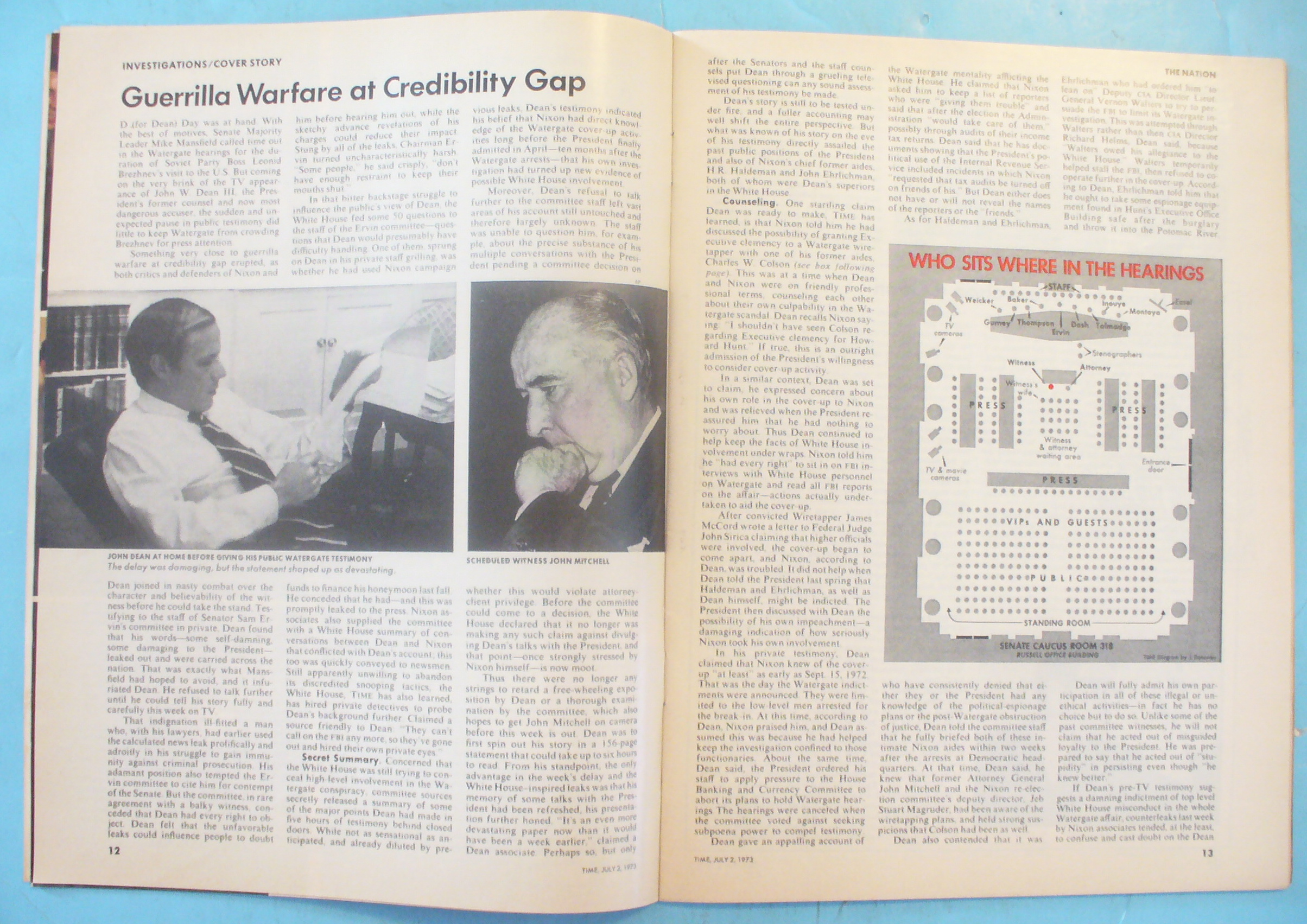Time Magazine - July 2, 1973 Dean Talk