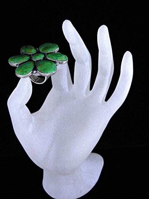 Navajo Gaspeite Sterling Silver Ring Curlene Toledo
