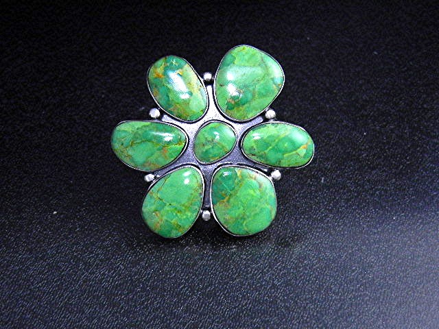 Navajo Gaspeite Sterling Silver Ring Curlene Toledo