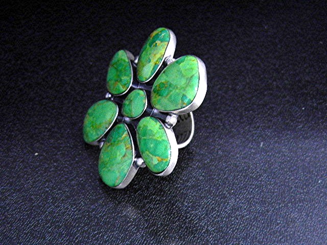 Navajo Gaspeite Sterling Silver Ring Curlene Toledo