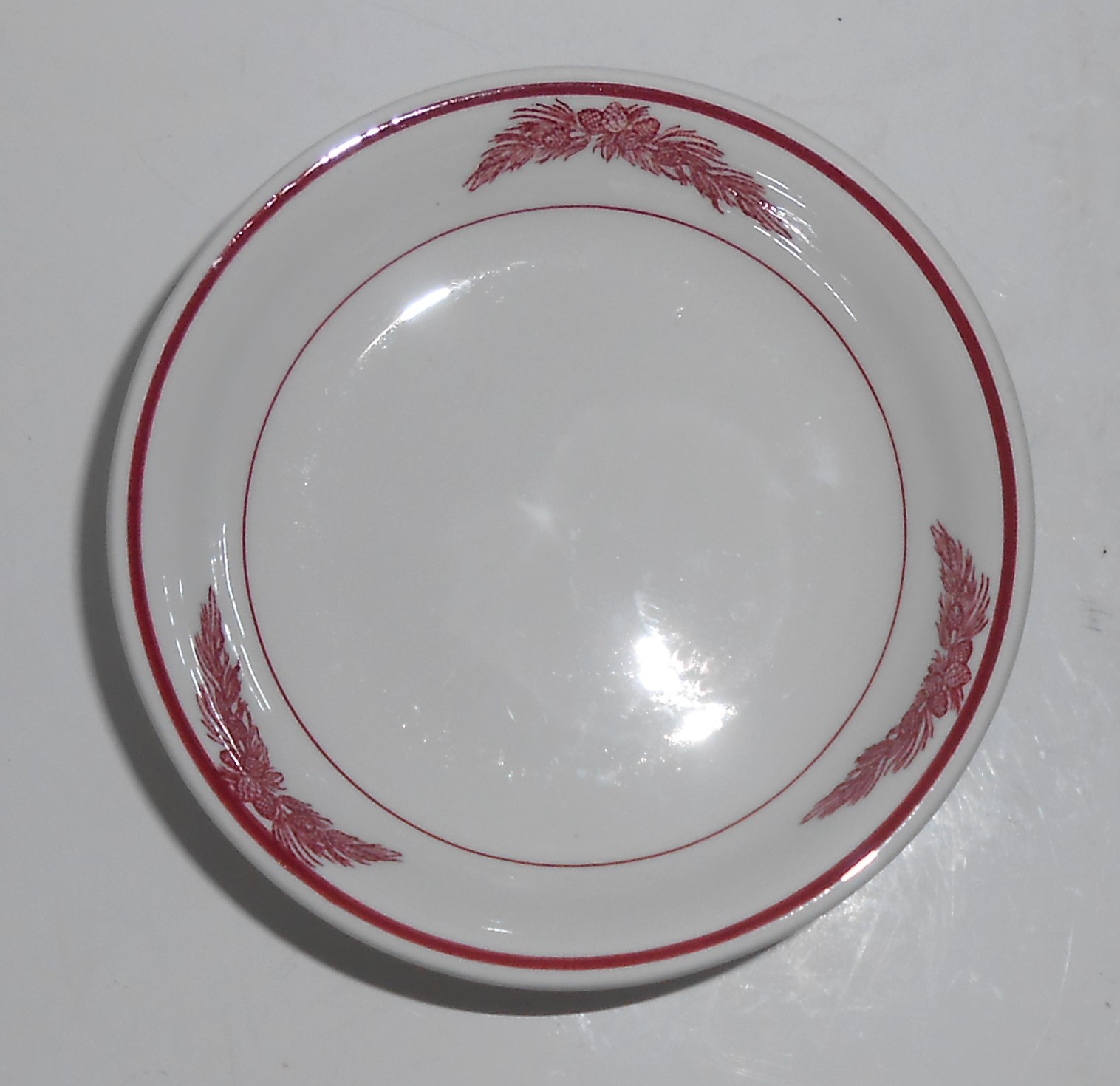 VINTAGE TEPCO Restaurant China Red Pine Cone Compote