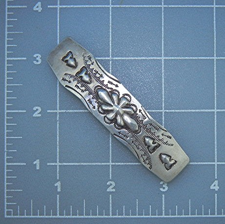 Navajo Hair Barette Sterling Silver Signed J