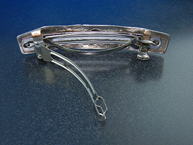Navajo Hair Barette Sterling Silver Signed J