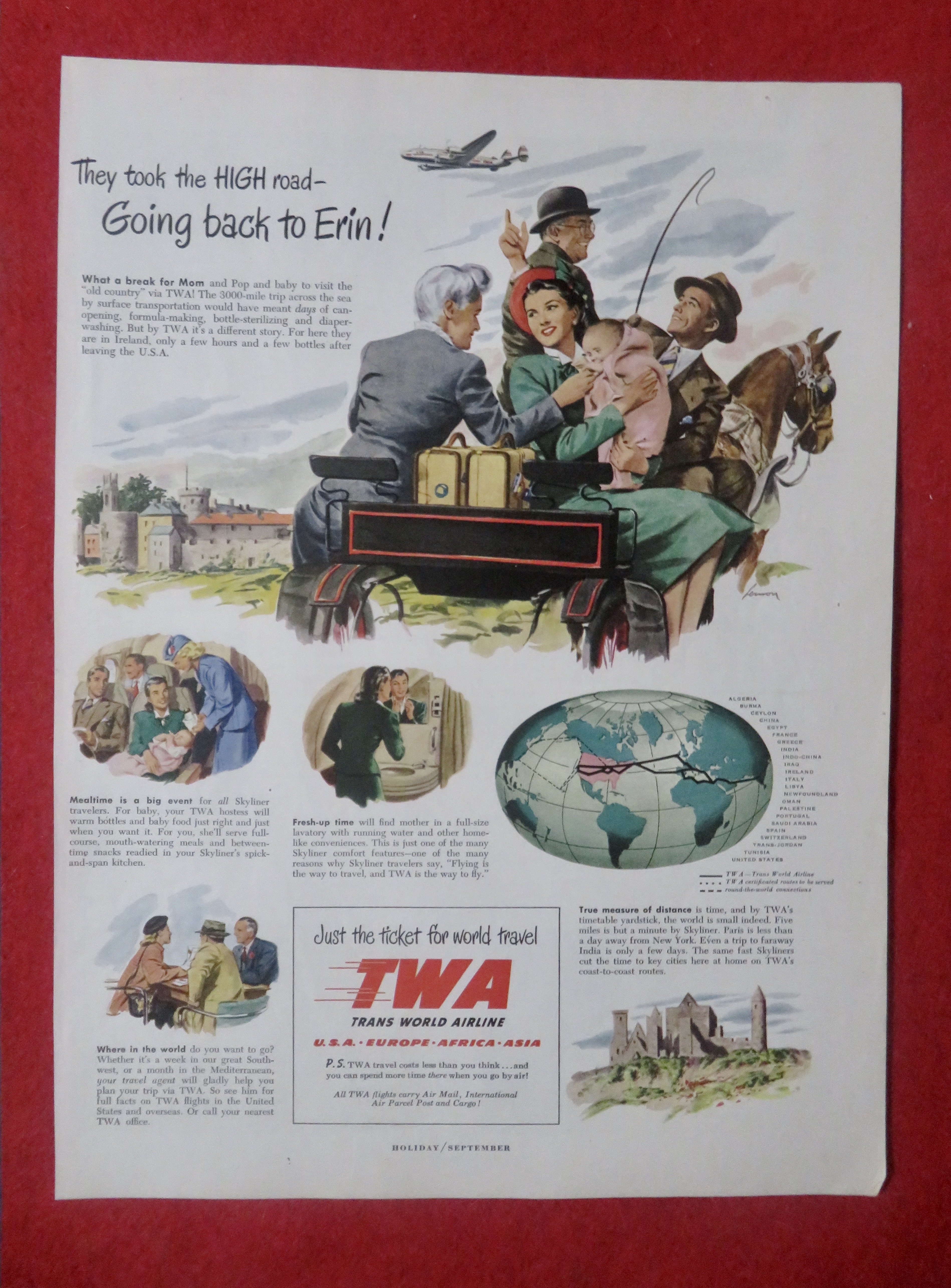 1948 Trans World Airline (TWA) with People On Buggy