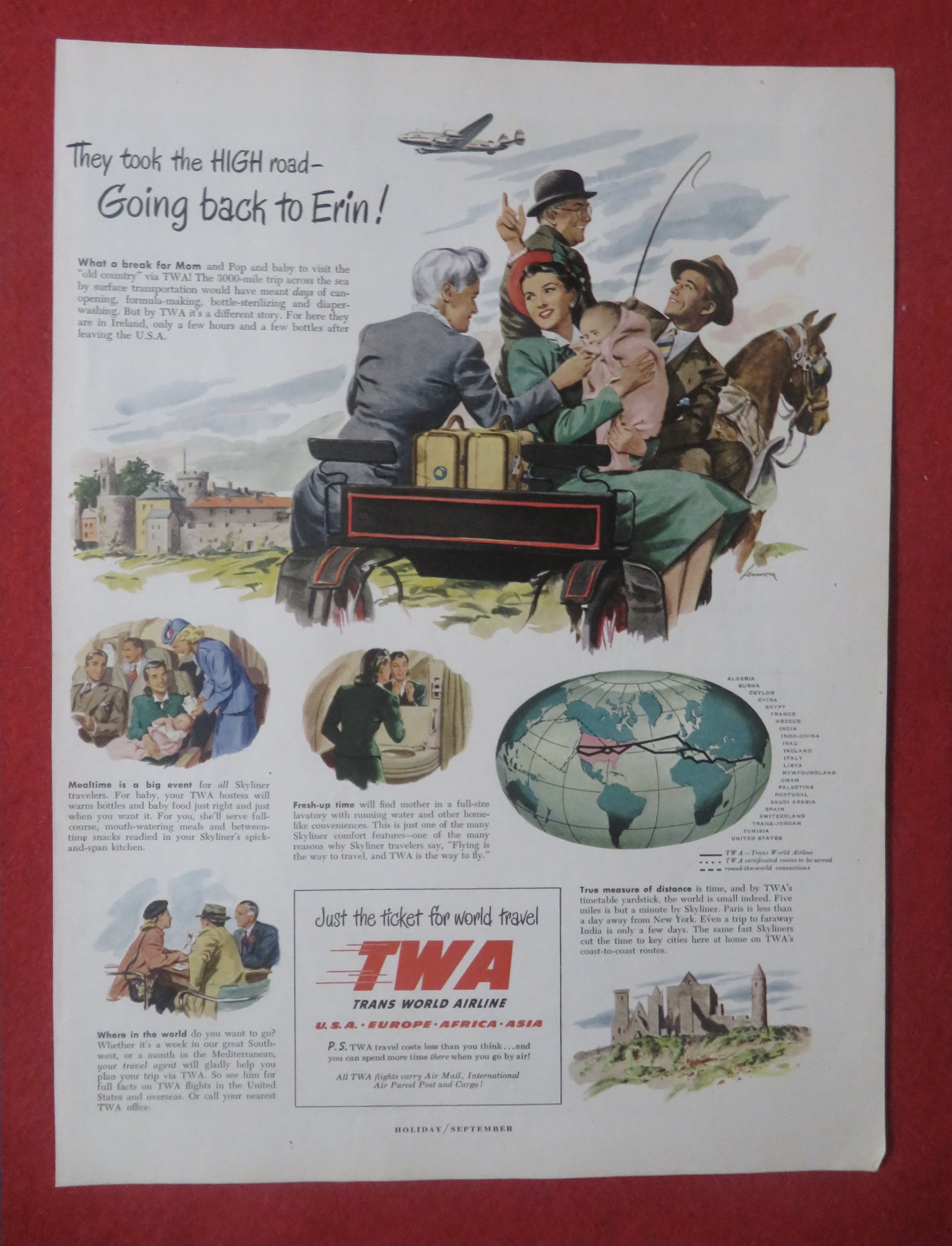 1948 Trans World Airline (TWA) with People On Buggy