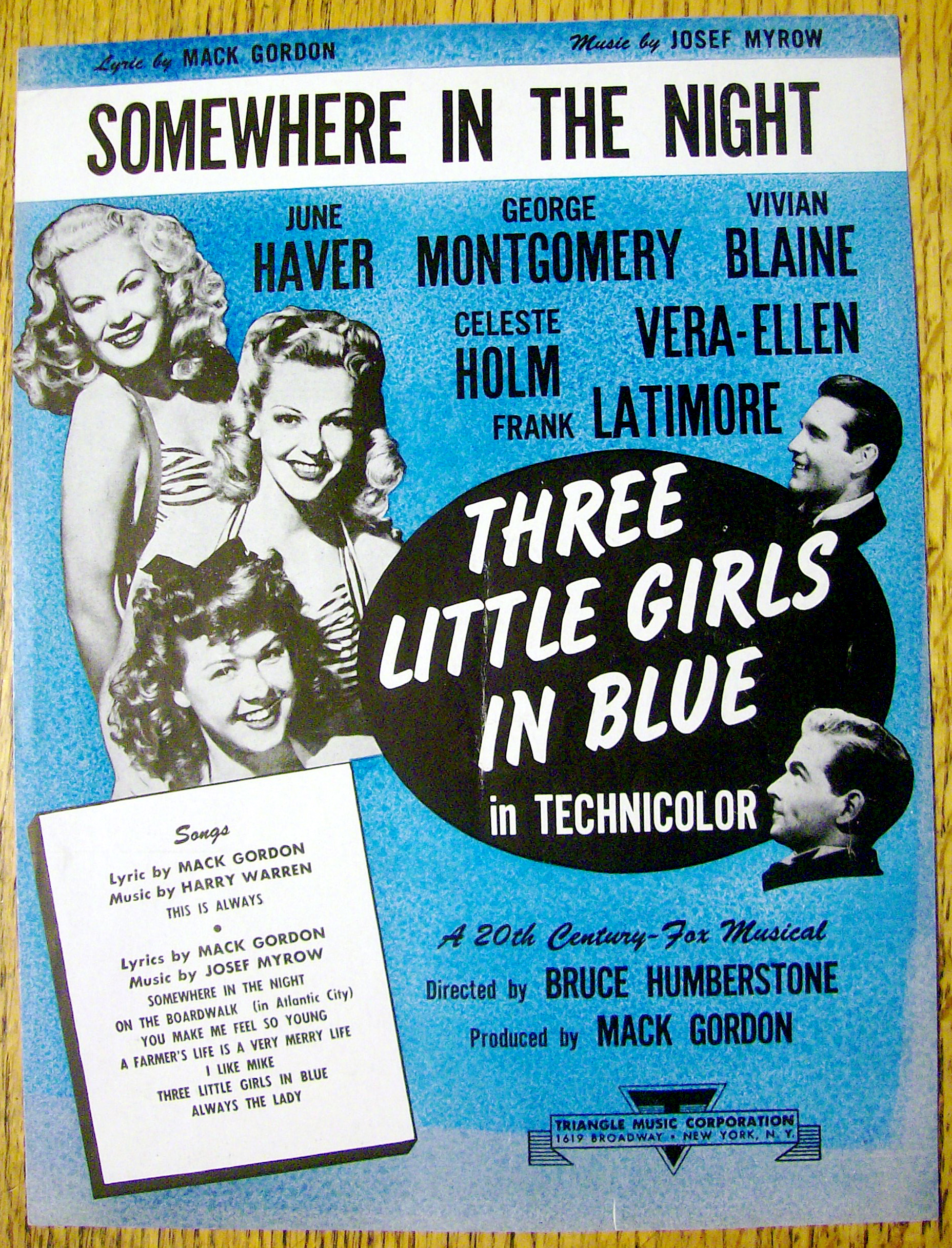 1946 Somewhere In The Night by Mack Gordon