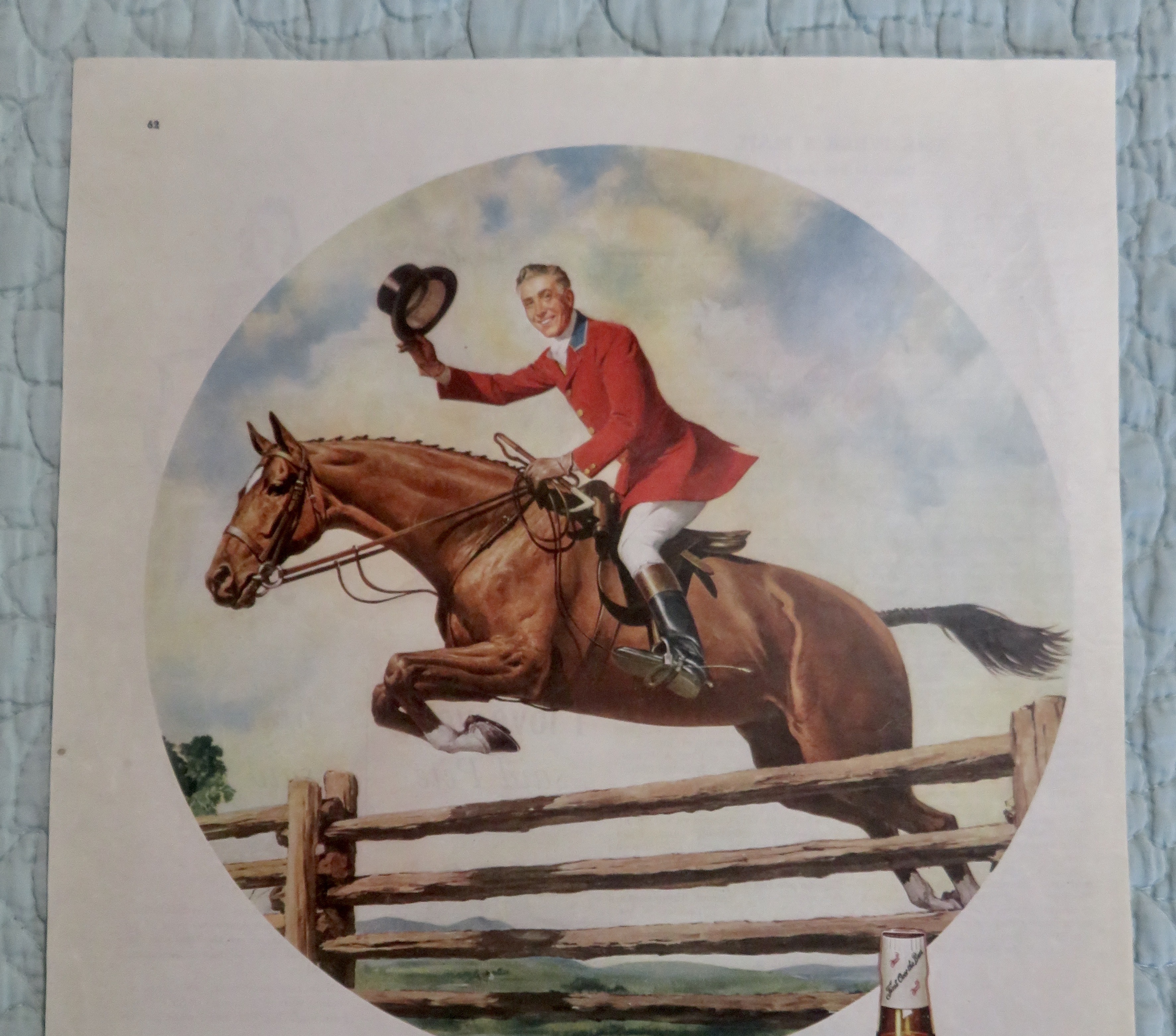 1947 Hunter Whiskey with Man Riding on a Horse