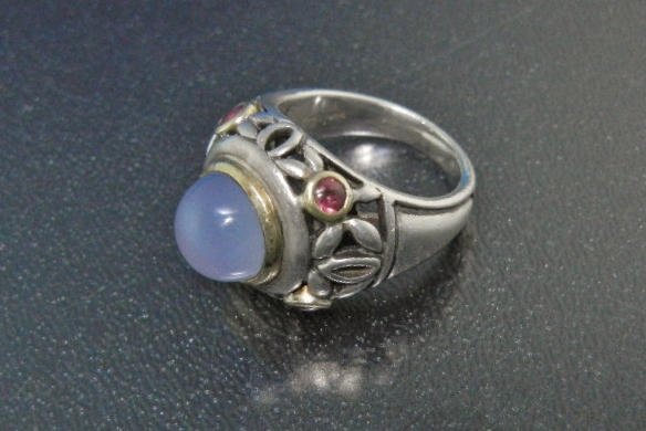 Samuel Benham 18K Chalcedony Tourmaline Sterling Silver