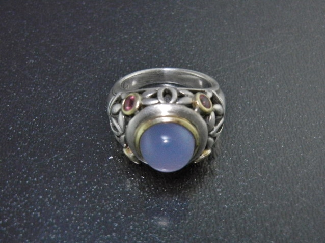 Samuel Benham 18K Chalcedony Tourmaline Sterling Silver