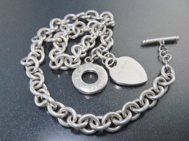 Tiffany Sterling Silver Toggle Heart Necklace