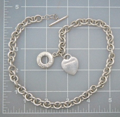 Tiffany Sterling Silver Toggle Heart Necklace