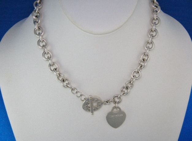 Tiffany Sterling Silver Toggle Heart Necklace