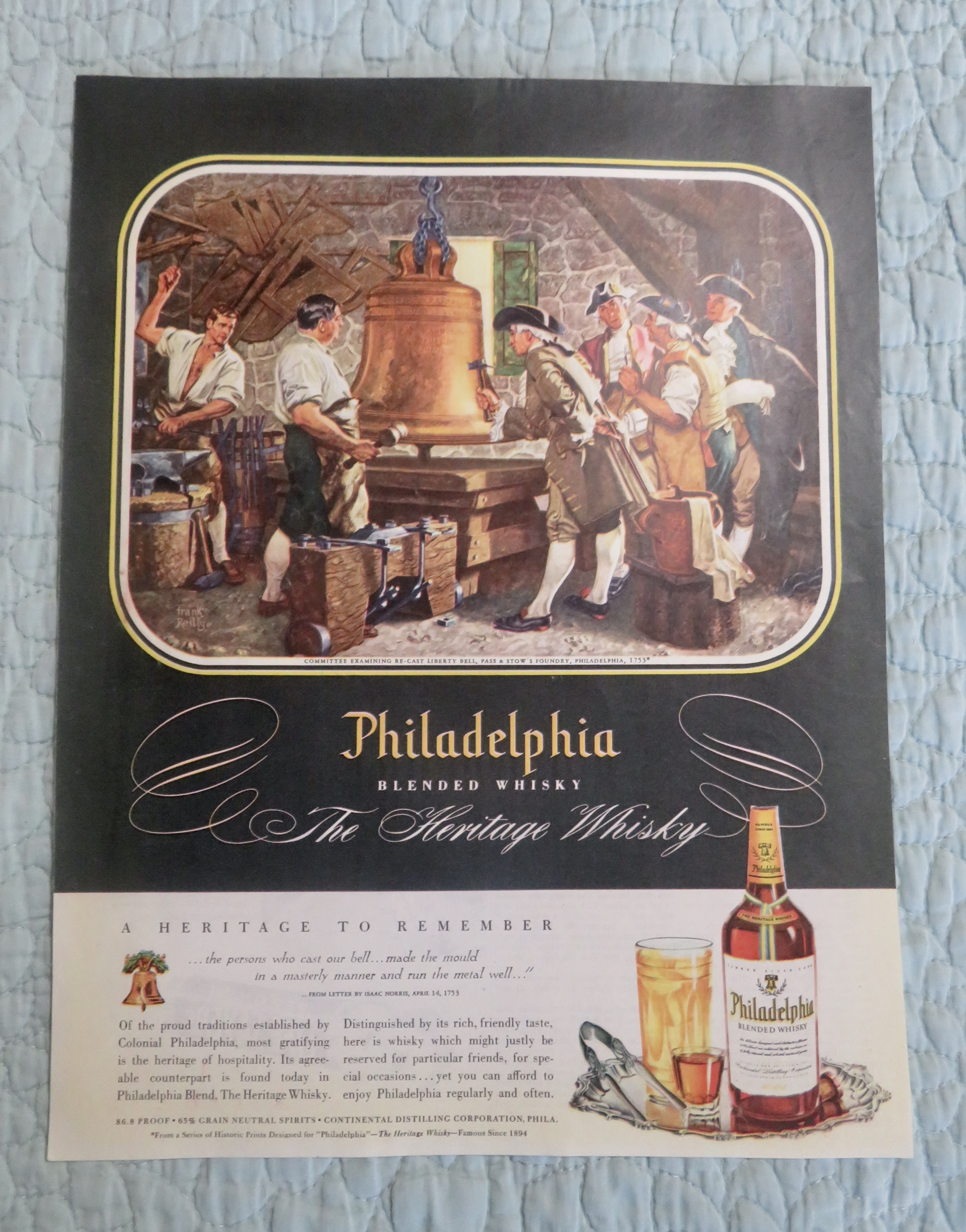1947 Philadelphia Whiskey with Re Casting Liberty Bell