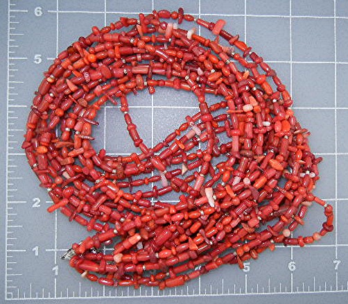 Native American Bamboo Coral 7 Strands Peyote Bird