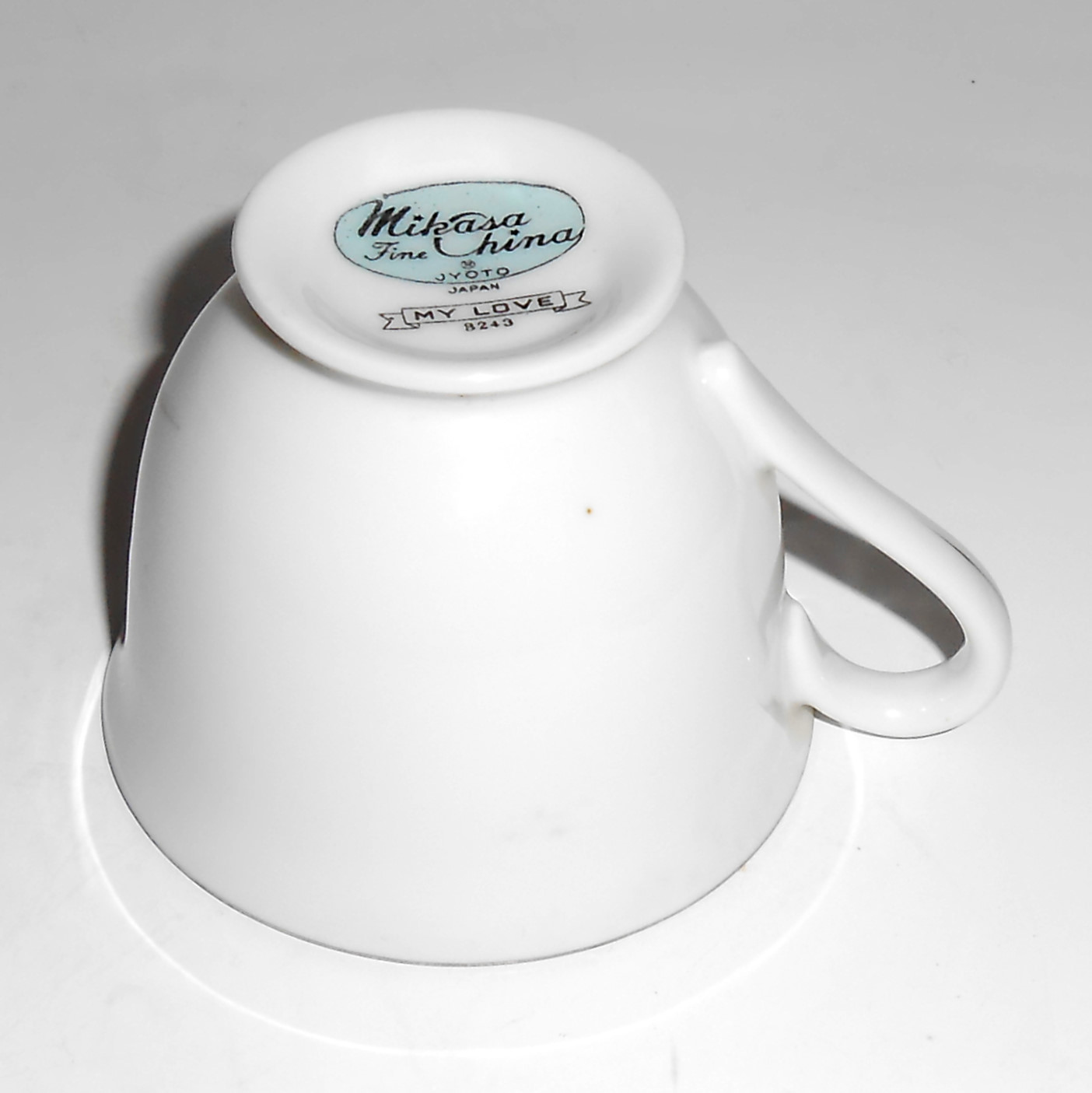 Mikasa China Porcelain Platinum Band My Love Demitasse