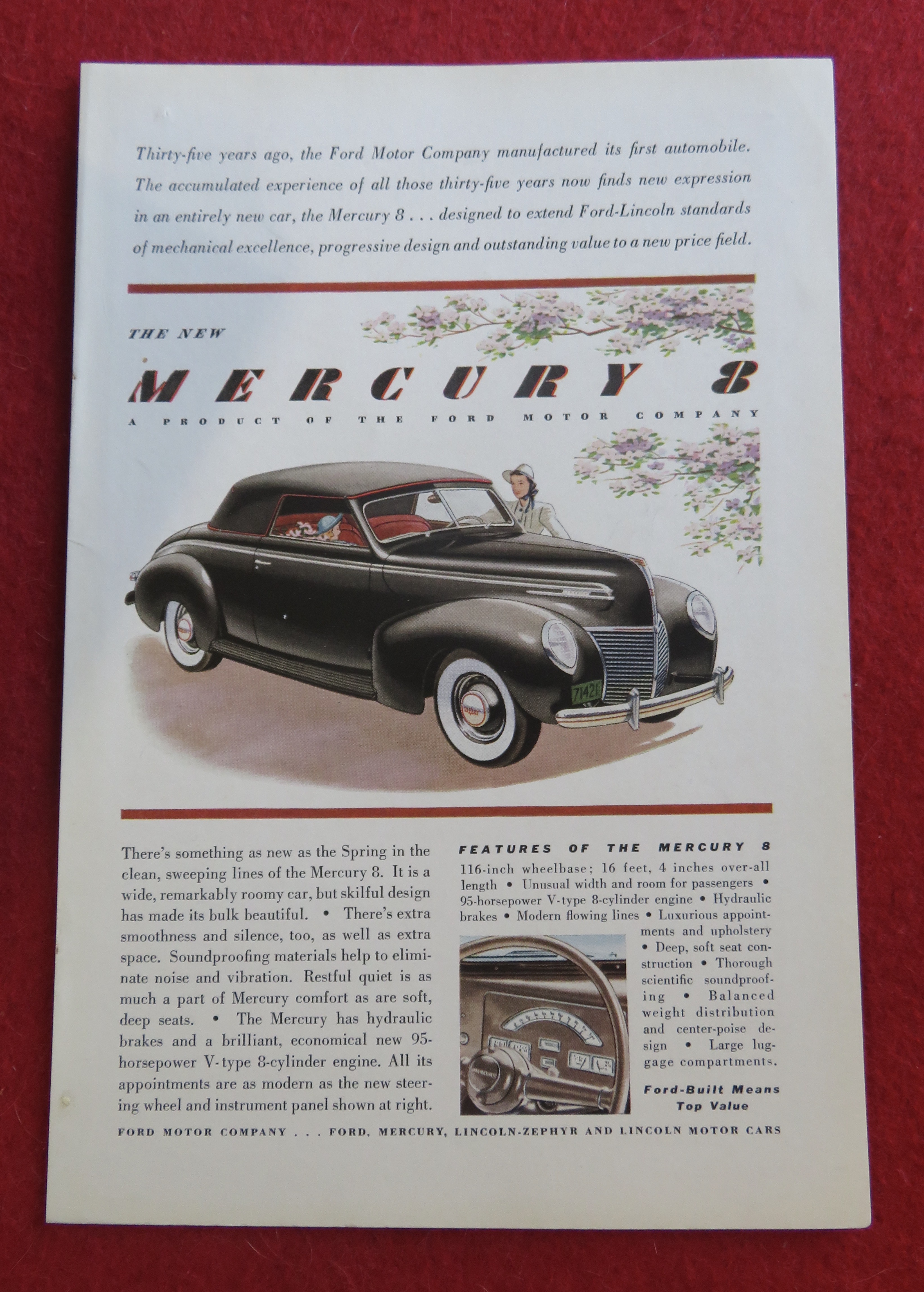 1939 Mercury Automobile with The New Mercury 8