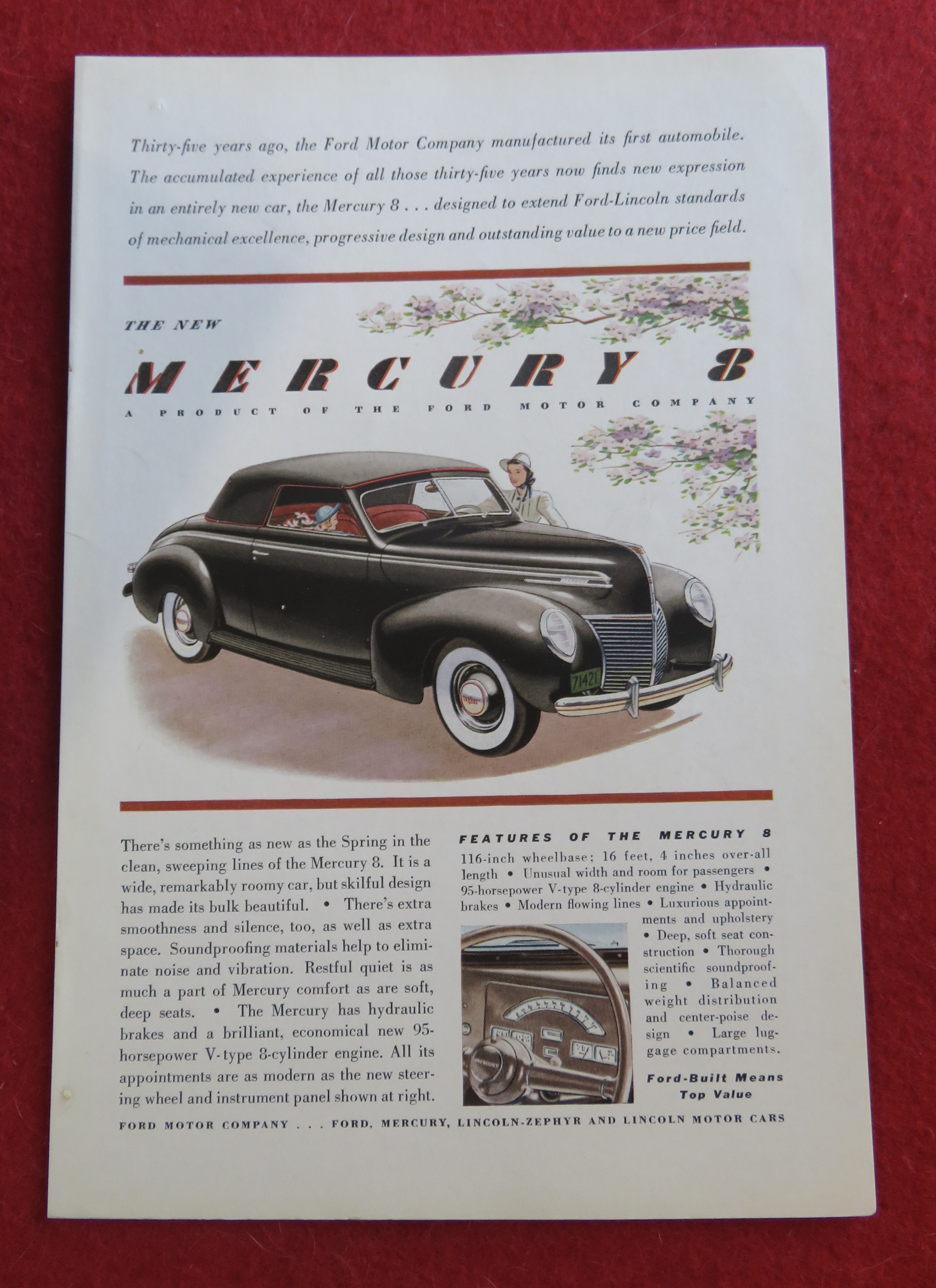 1939 Mercury Automobile with The New Mercury 8