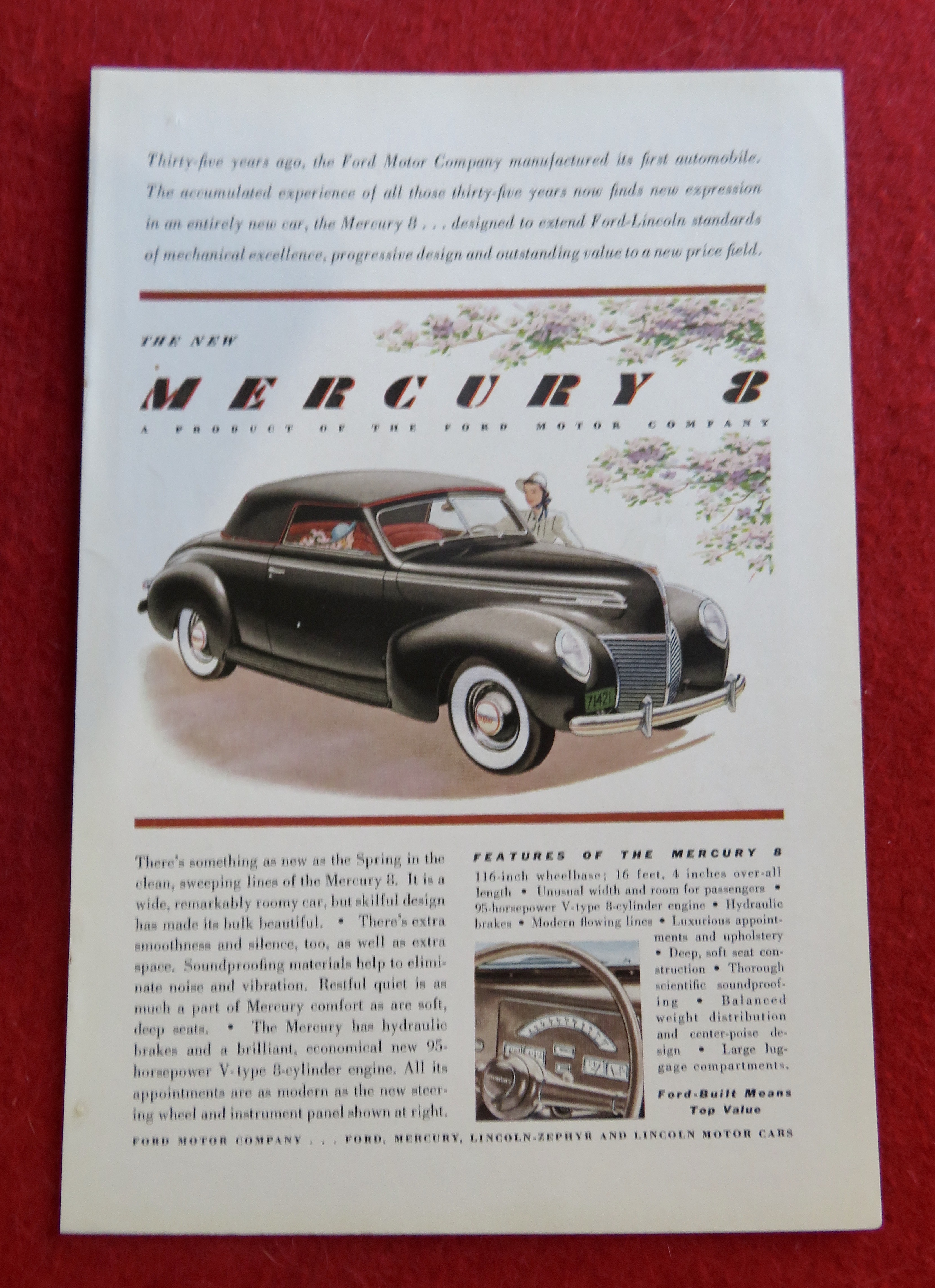 1939 Mercury Automobile with The New Mercury 8