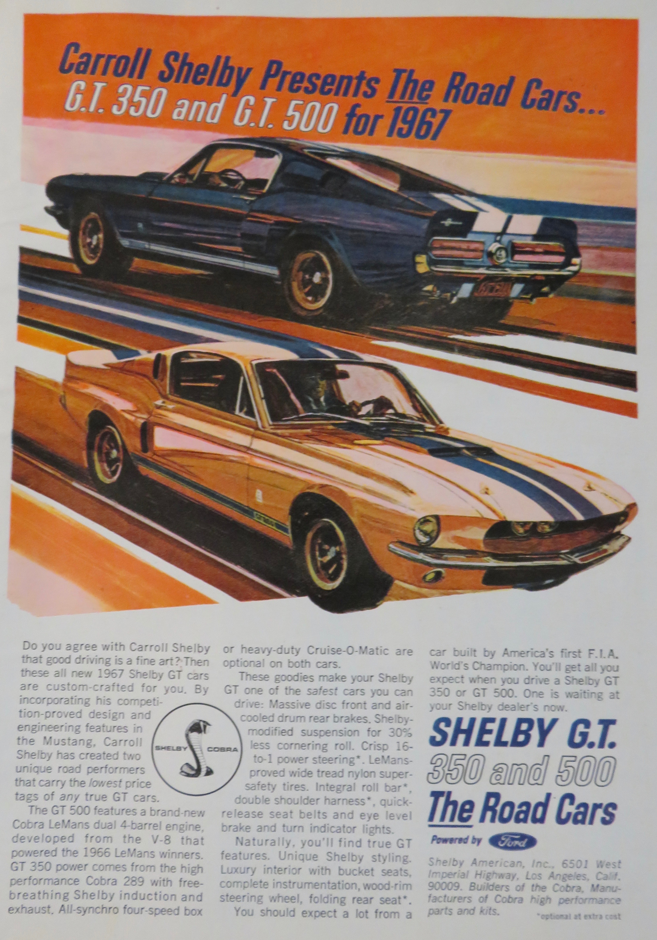 1966 Shelby Automobile with Shelby G T 350 & 500